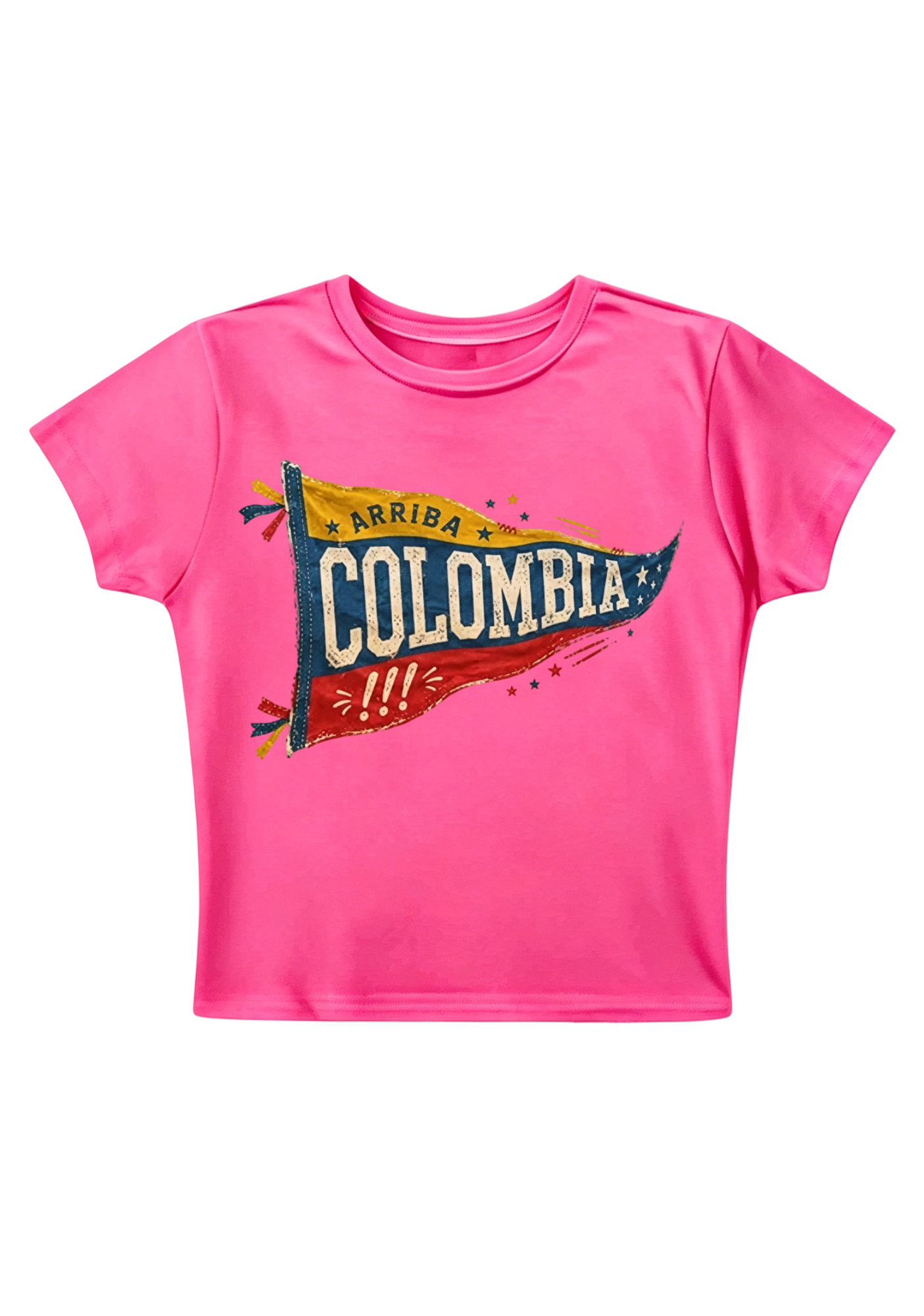Arriba Colombia Vintage Flag Y2K Baby Tee