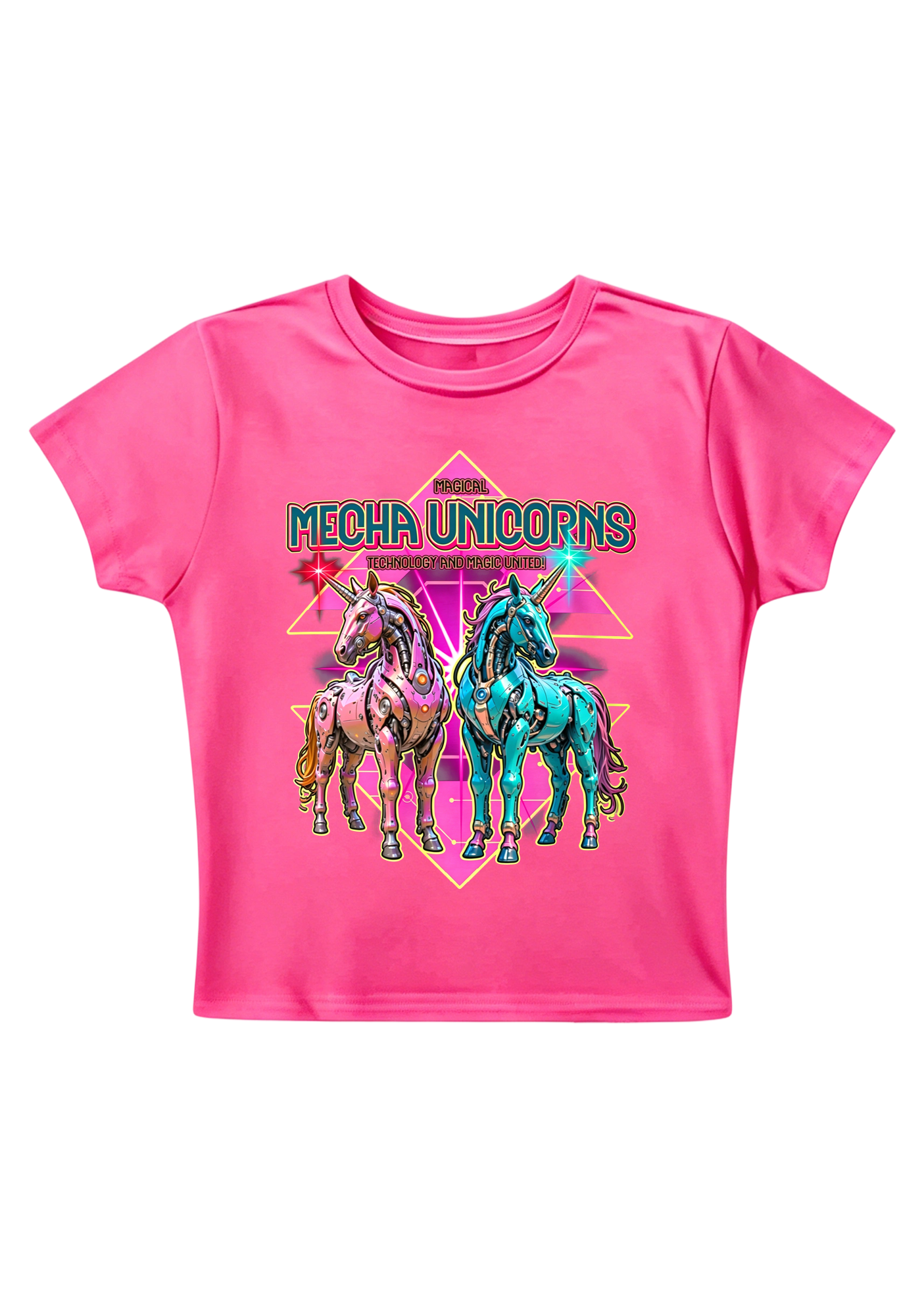 Magical Mecha Unicorns Y2K Baby Tee