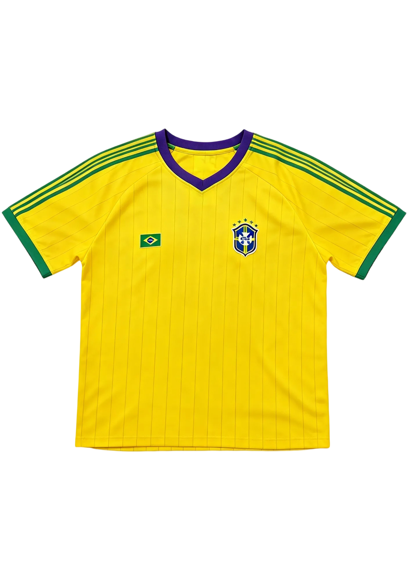Retro Brazil National Team Yellow Striped Y2K Jersey Shirts