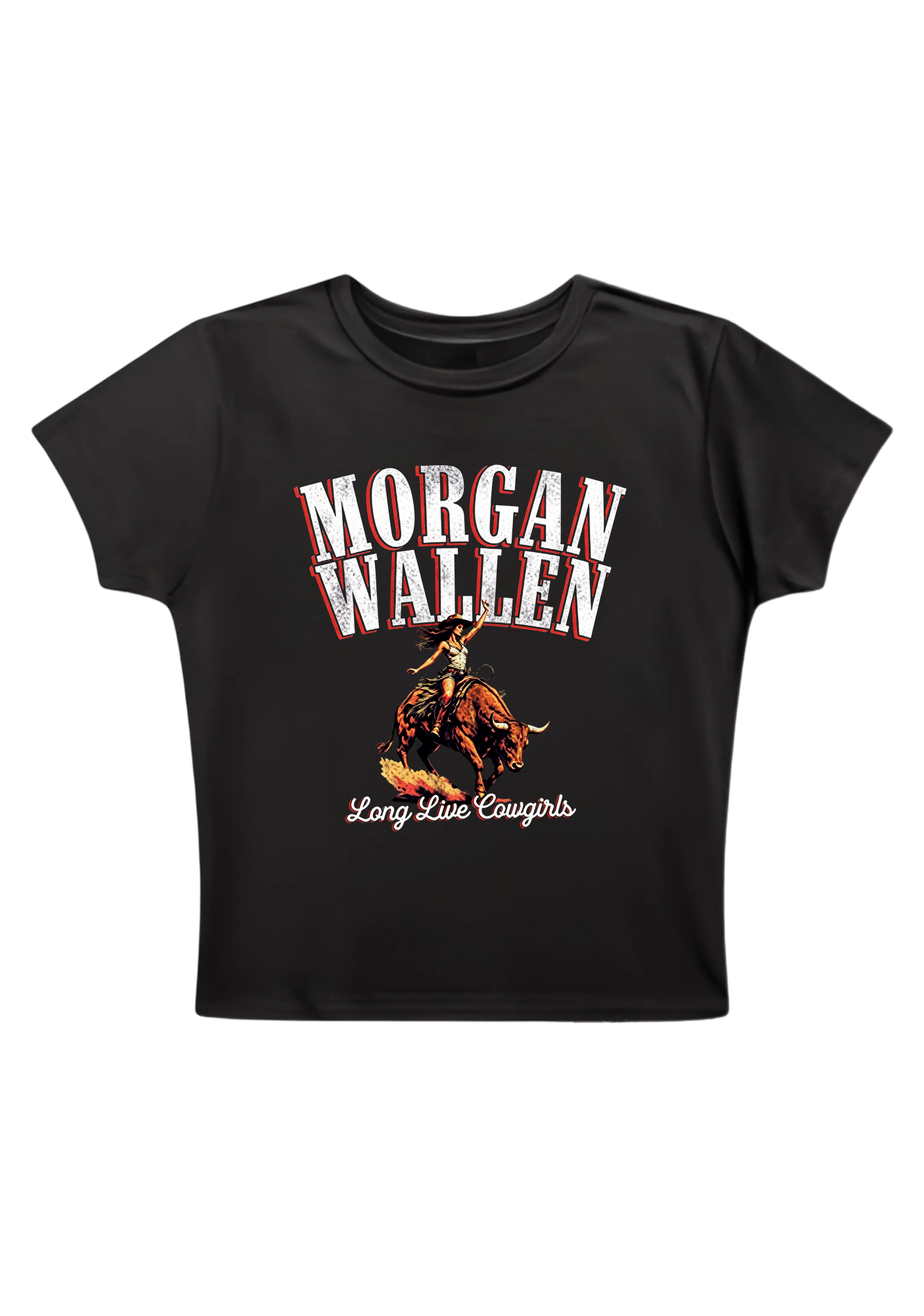Vintage Morgan Wallen Cowgirl Bull Rider Country Music Y2K Baby Tee