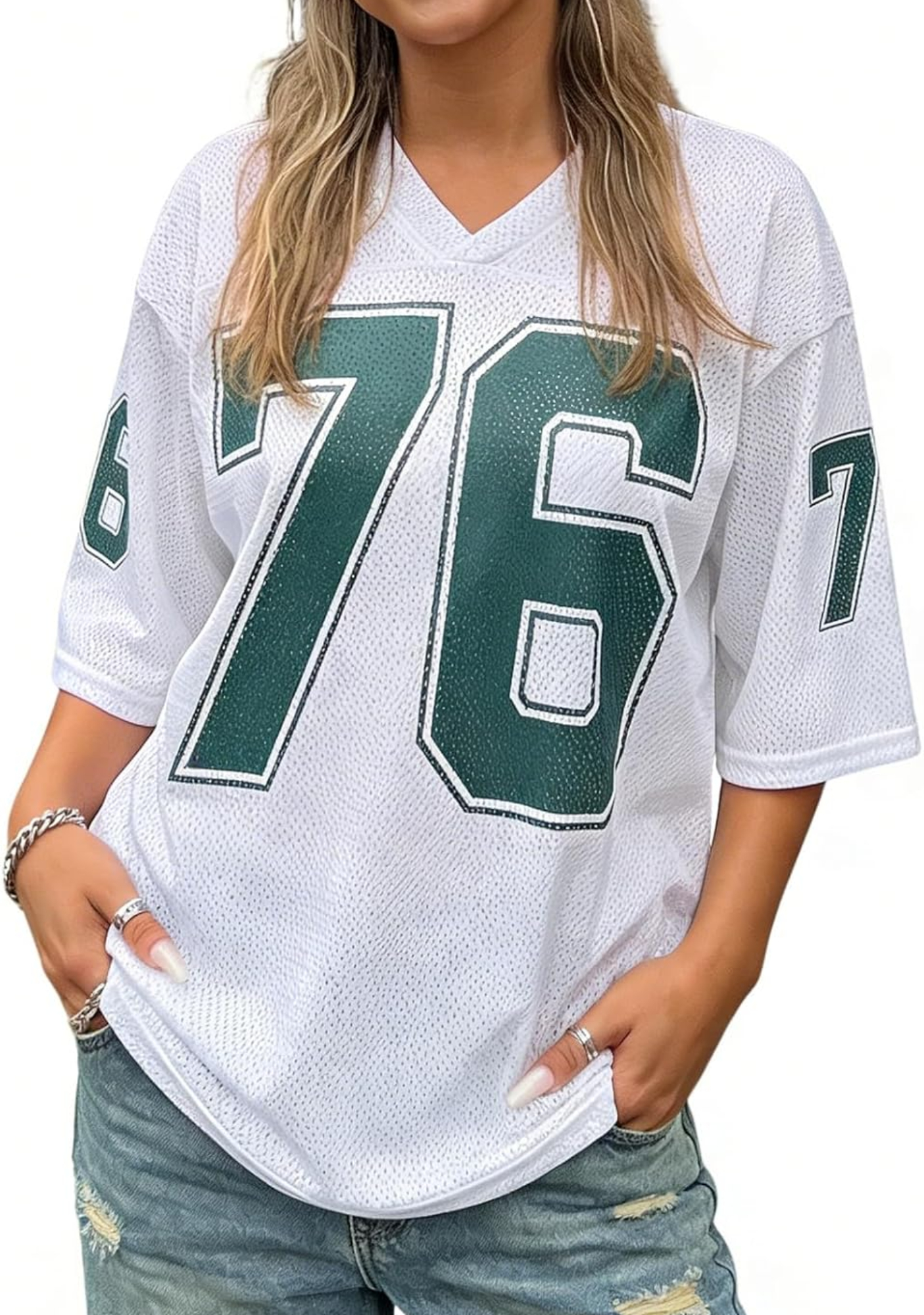 Y2K Vintage Loose Mesh Number Graphic Jersey Shirt