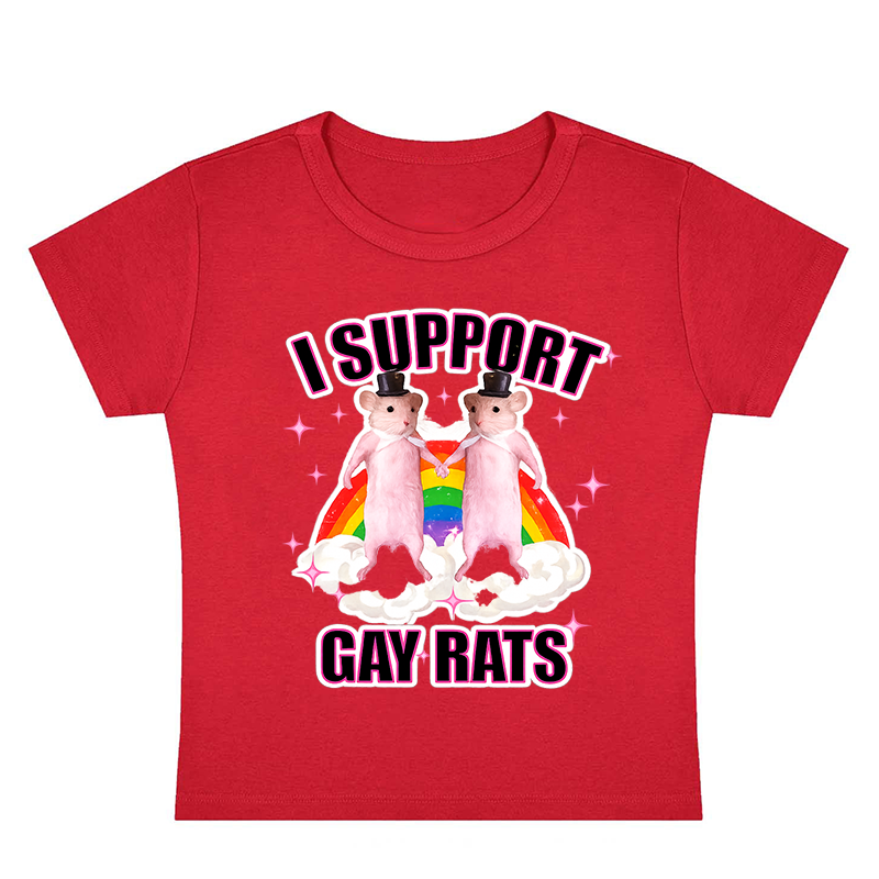 I Support Gay Rats Y2k Baby Tee