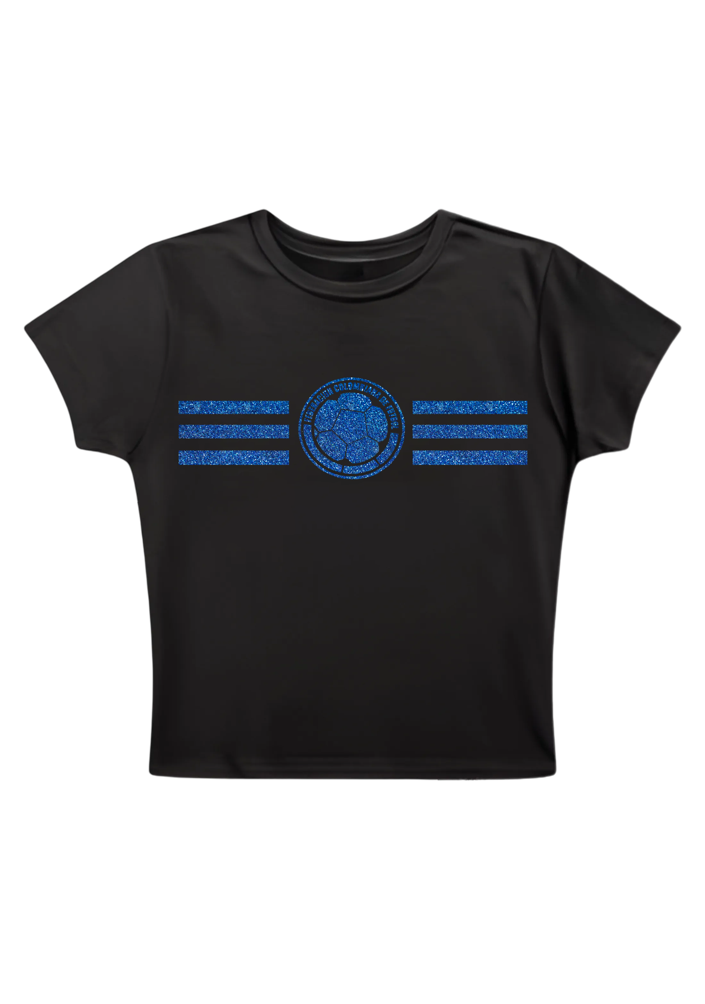 Colombia Football Blue Glitter Y2K Baby Tee