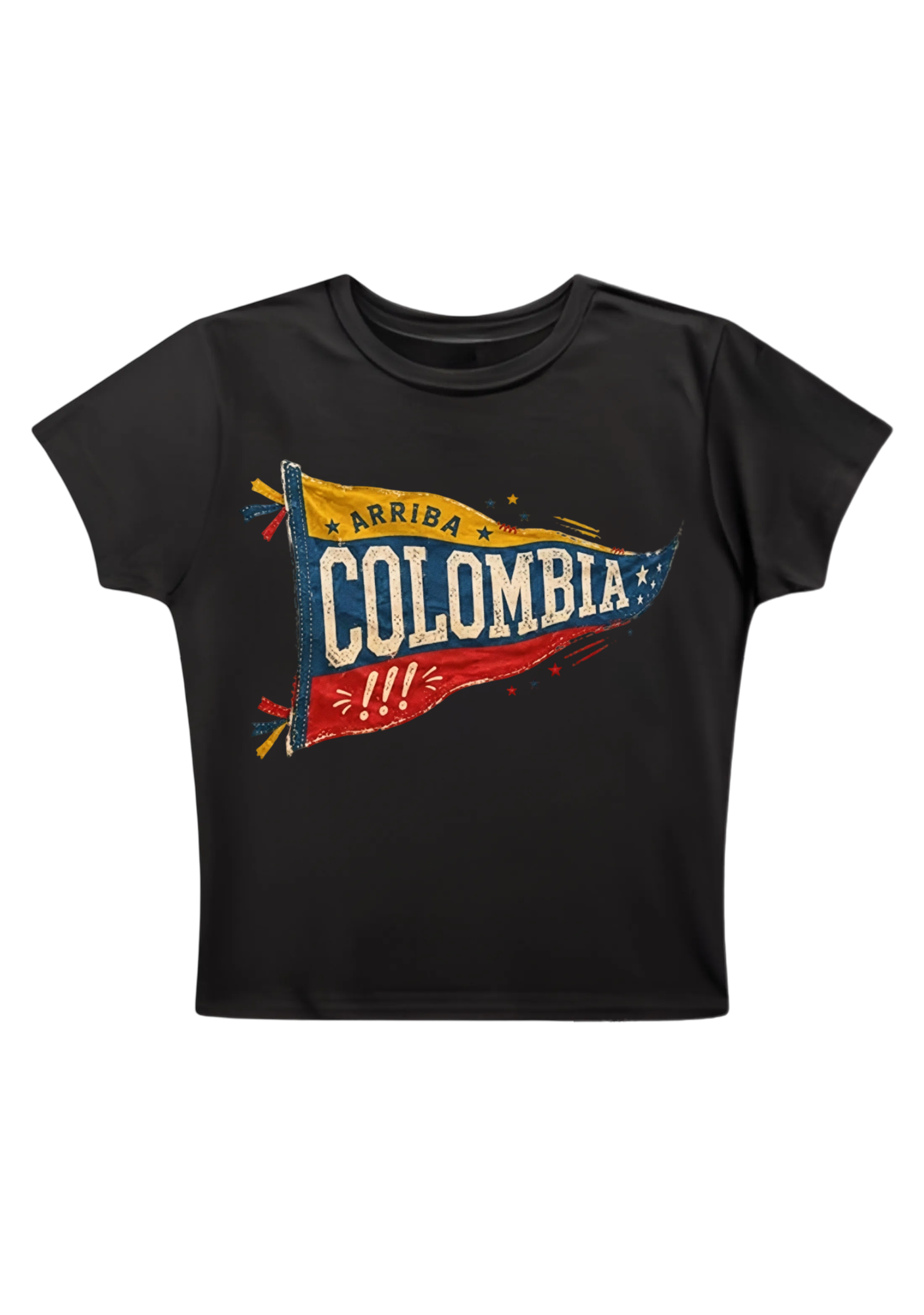 Arriba Colombia Vintage Flag Y2K Baby Tee
