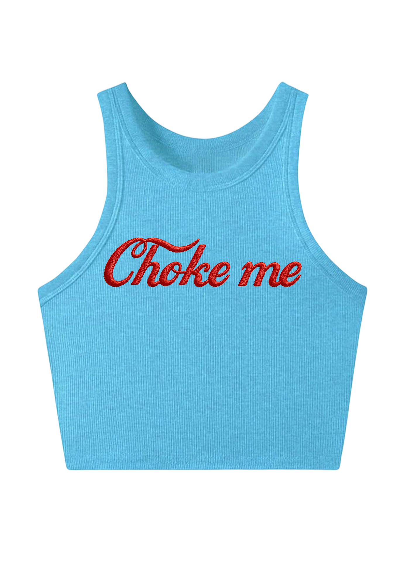 Choke Me Embroidery Y2K Crop Tank Top