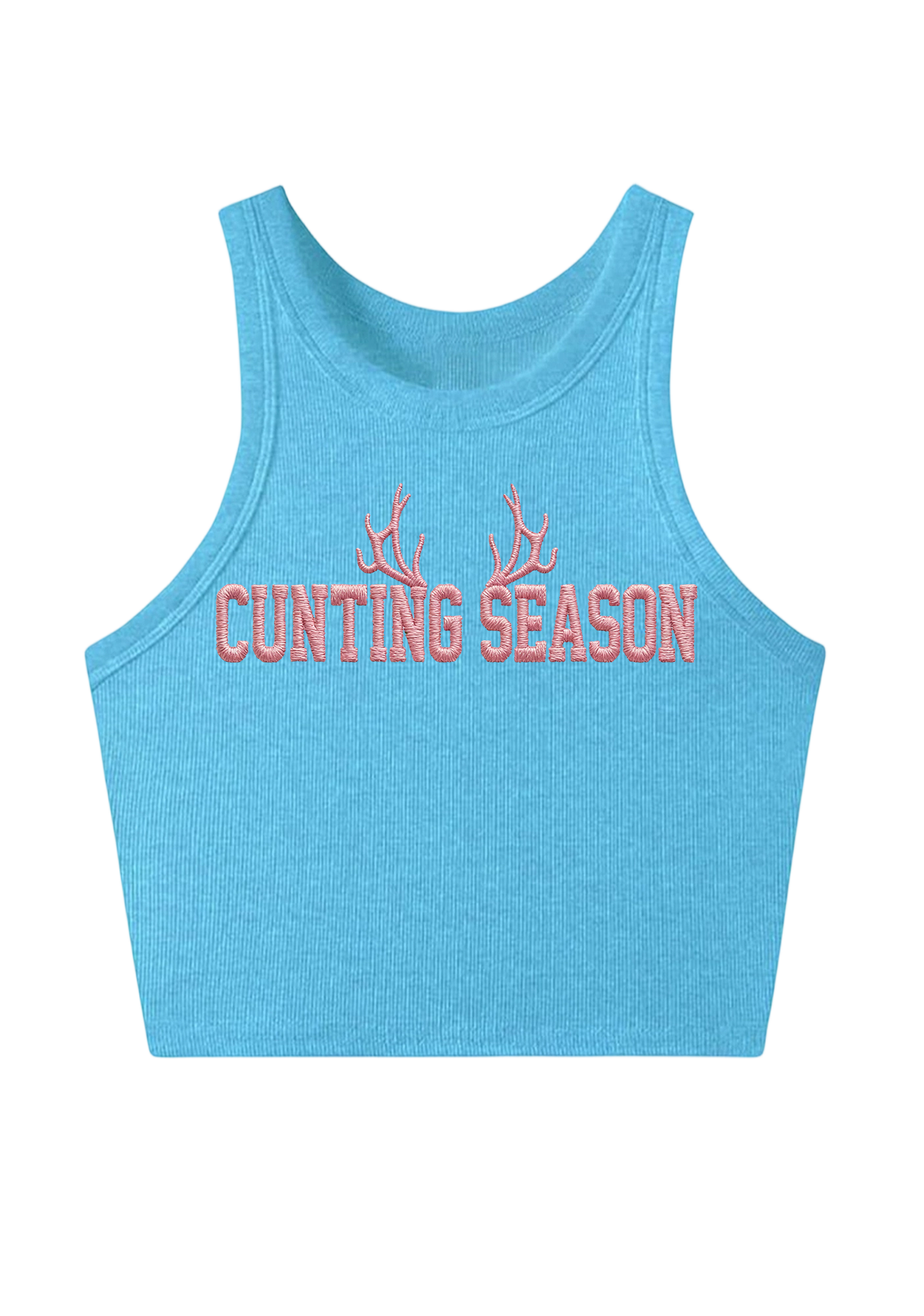 Cunting Season Embroidery Y2K Crop Tank Top