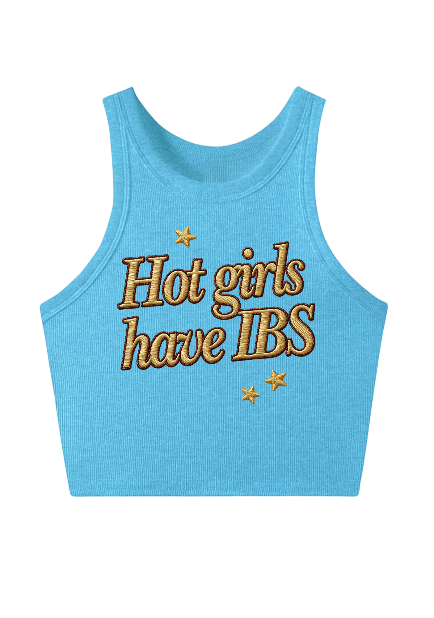 Hot Girls Embroidery Y2K Crop Tank Top