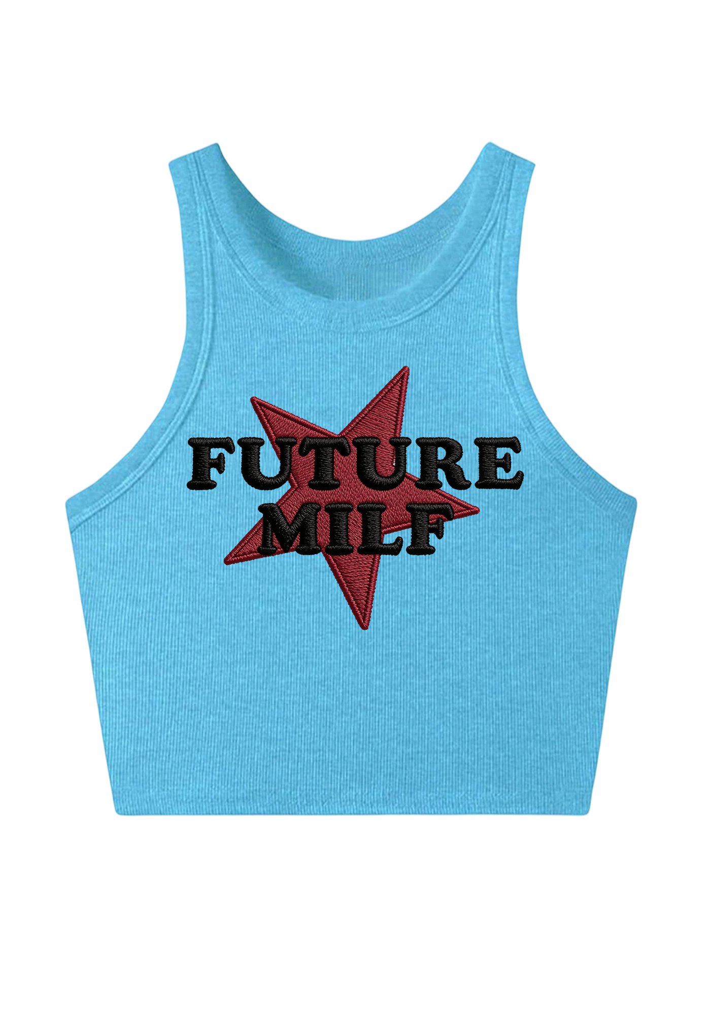 Future Milf Embroidery Y2K Crop Tank Top