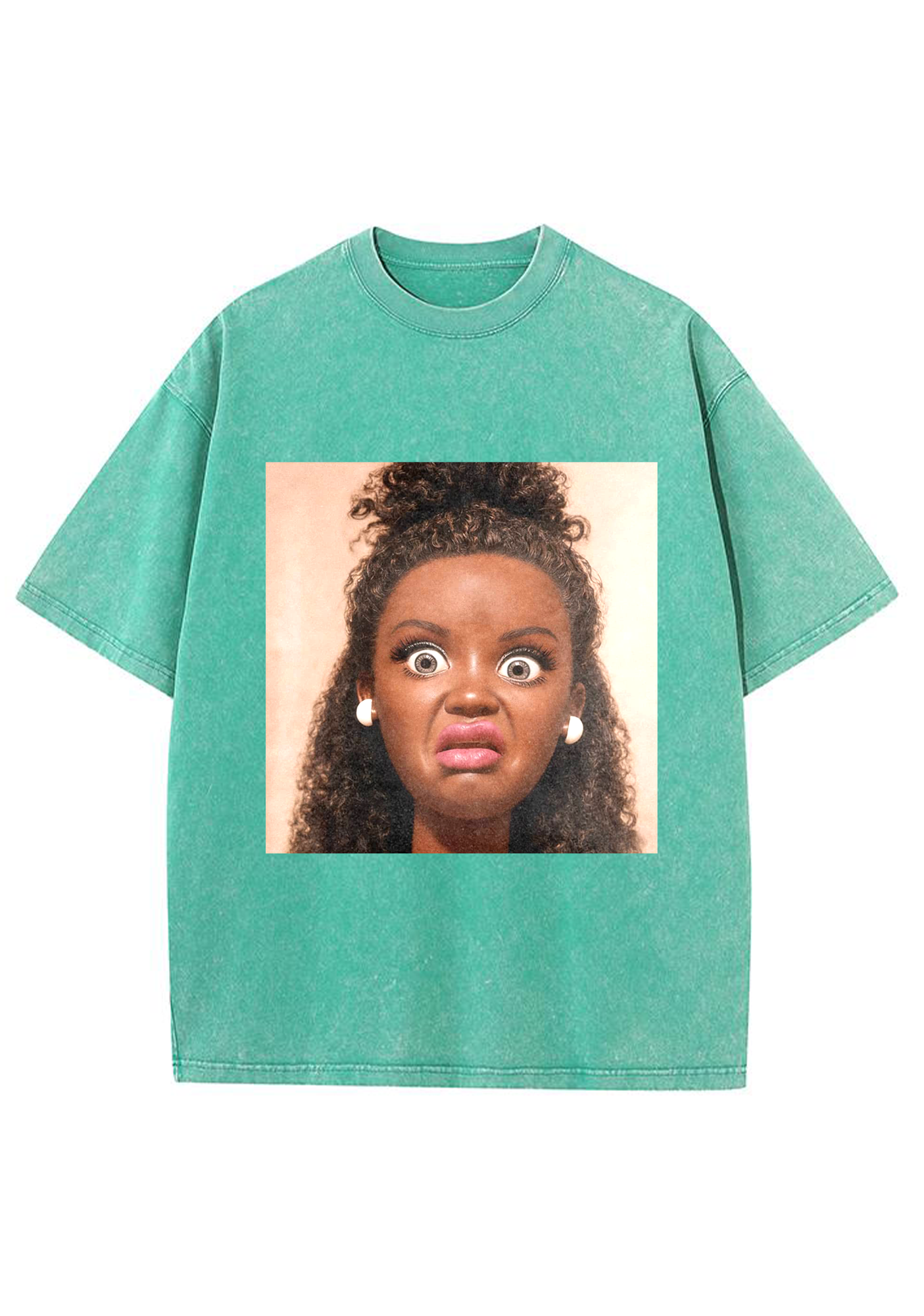 Shocked Face Doll Funny Washed Tee