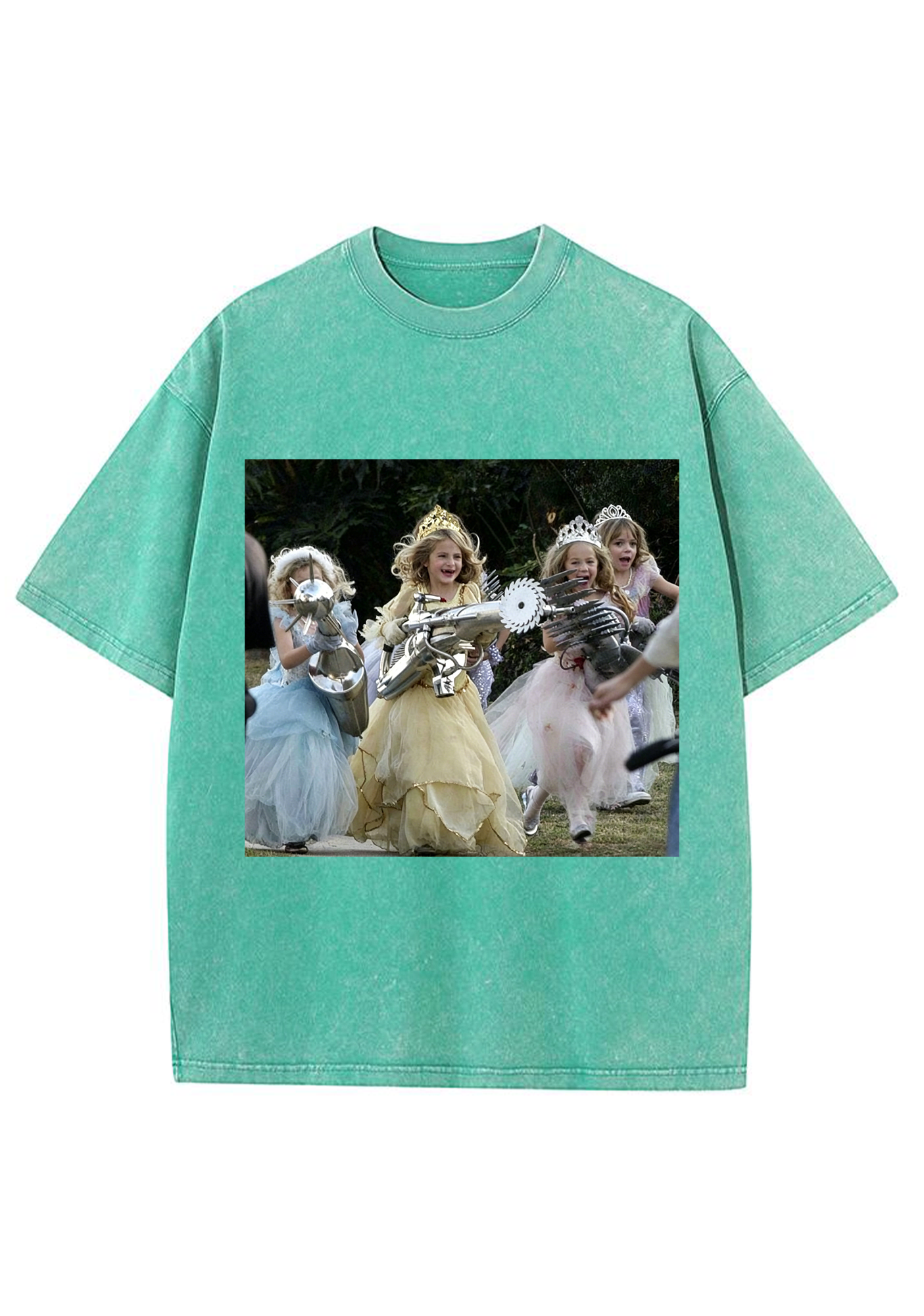 Princess Girls With Giant Weapons Meme Washed Tee