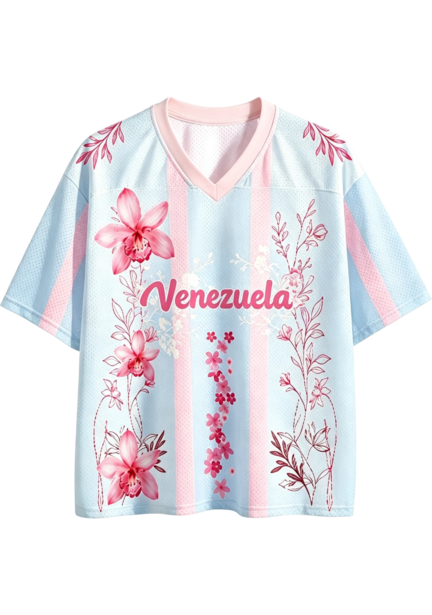 Pastel Bloom Venezuela Mesh Jersey Shirt