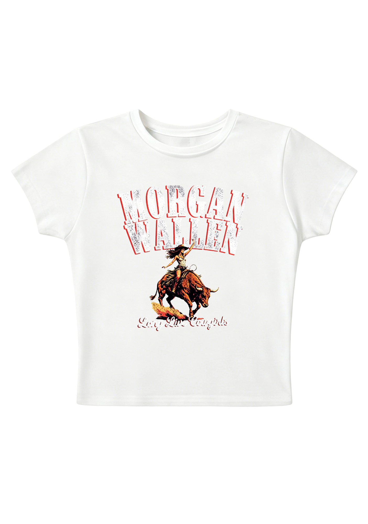 Vintage Morgan Wallen Cowgirl Bull Rider Country Music Y2K Baby Tee