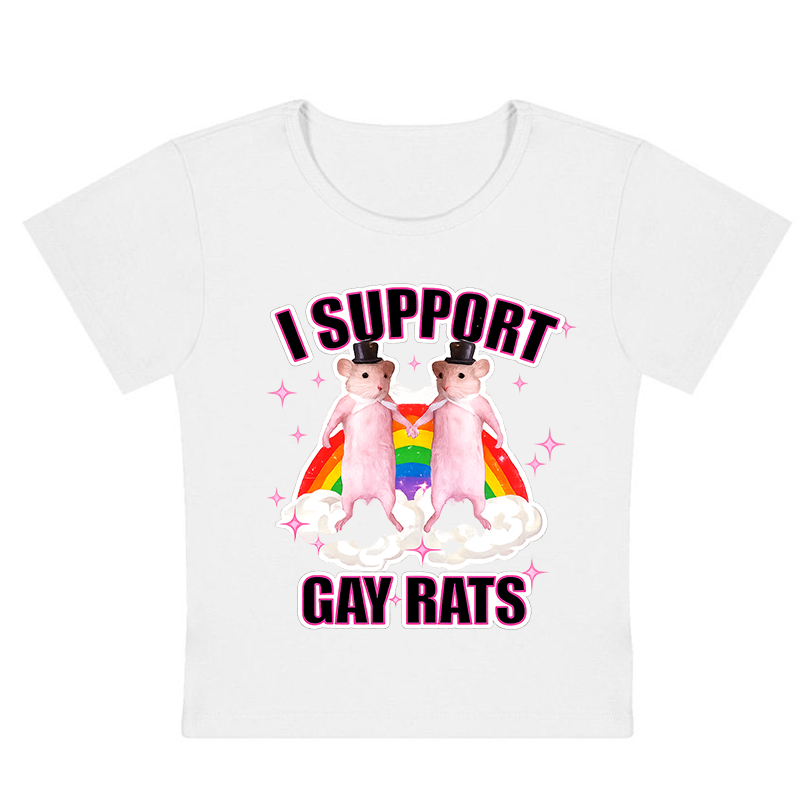 I Support Gay Rats Y2k Baby Tee