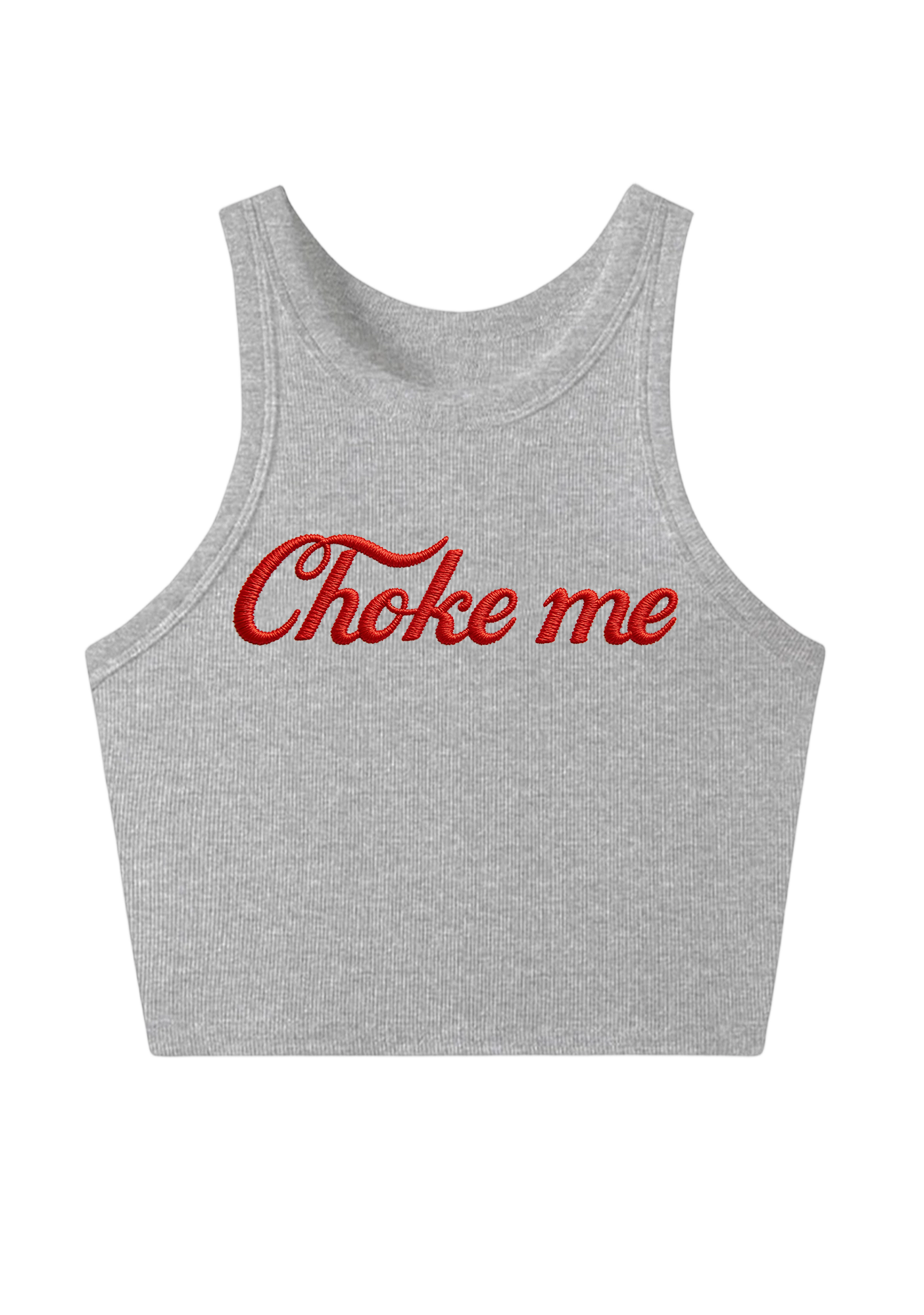 Choke Me Embroidery Y2K Crop Tank Top