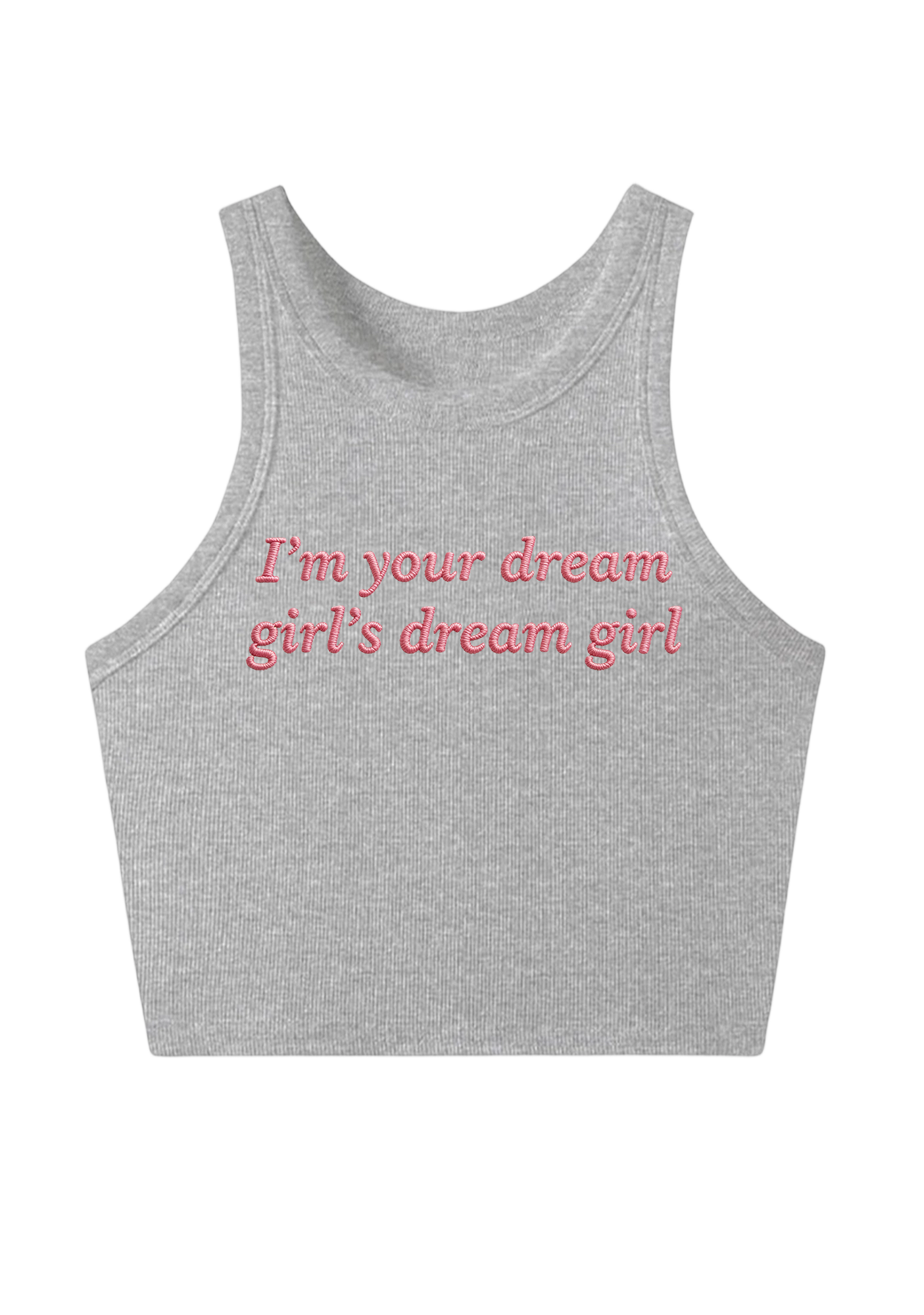 I'm Your Dream Girl's Embroidery Y2K Crop Tank Top