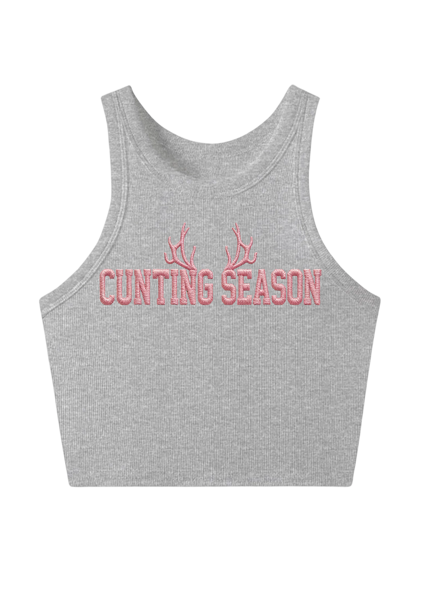 Cunting Season Embroidery Y2K Crop Tank Top