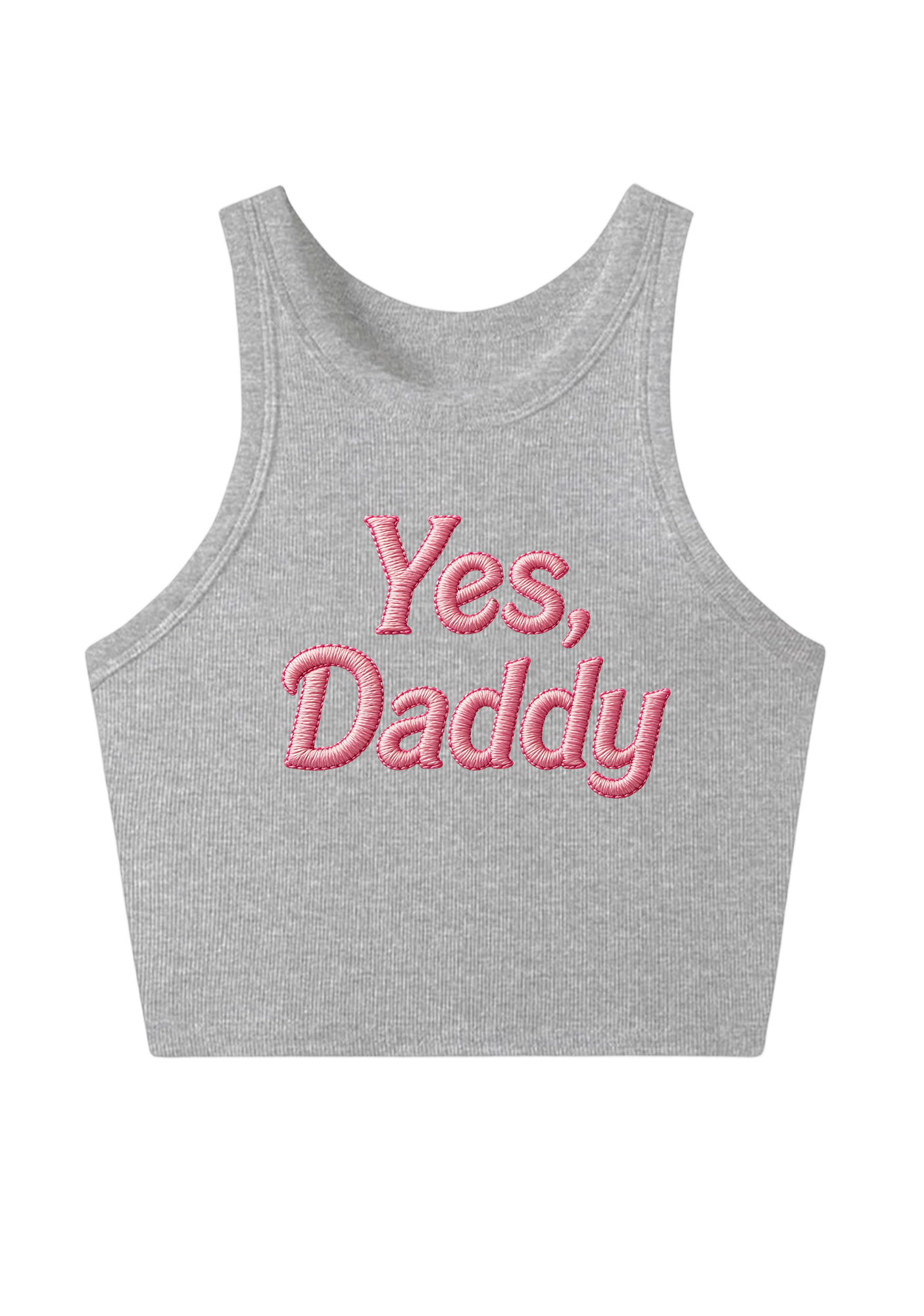  love Hot Dad Embroidery Y2K Crop Tank Top
