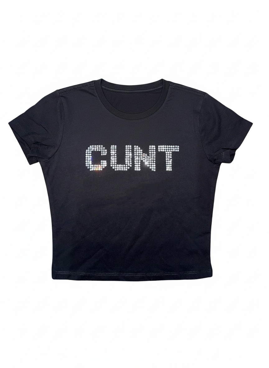 Cxxt Rhinestone Y2K Baby Tee