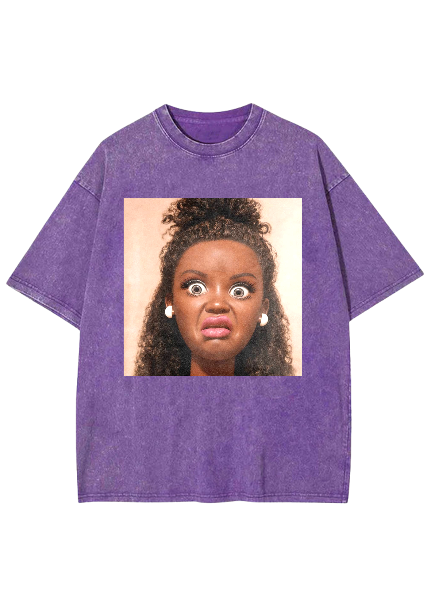 Shocked Face Doll Funny Washed Tee
