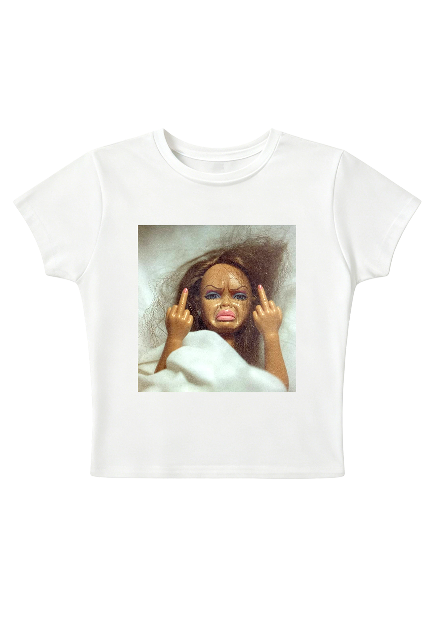  Vintage Grunge Bed Head Barbie Attitude Y2K Baby Tee
