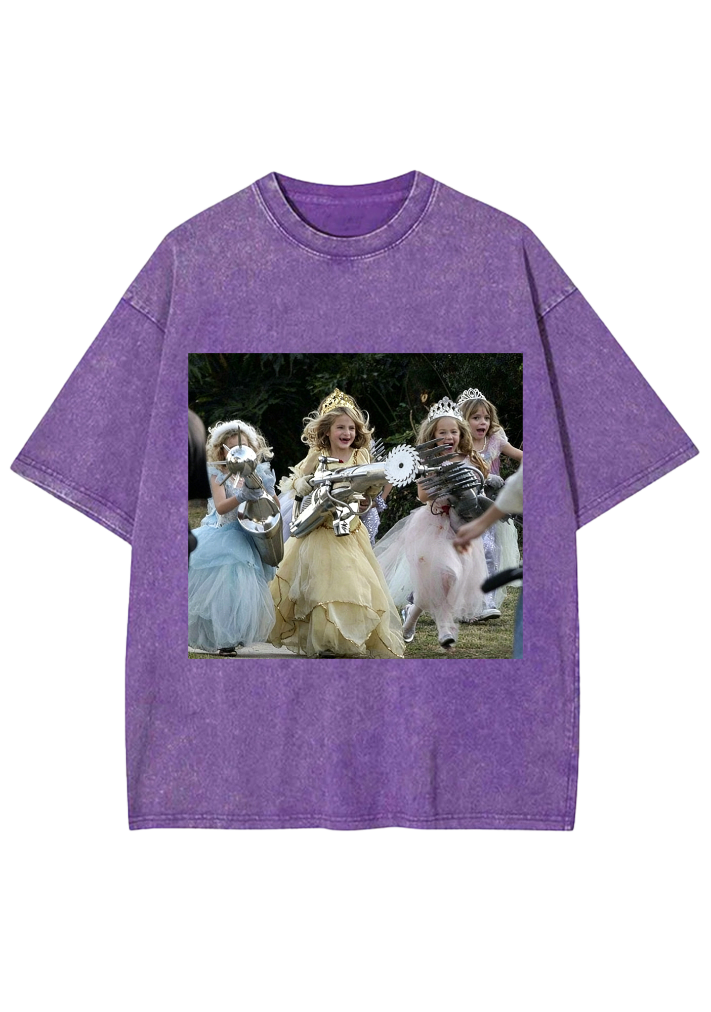 Princess Girls With Giant Weapons Meme Washed Tee