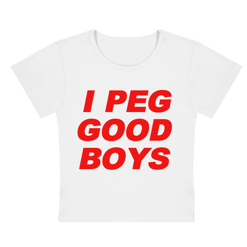 I Peg Good Boys Y2K Baby Tee