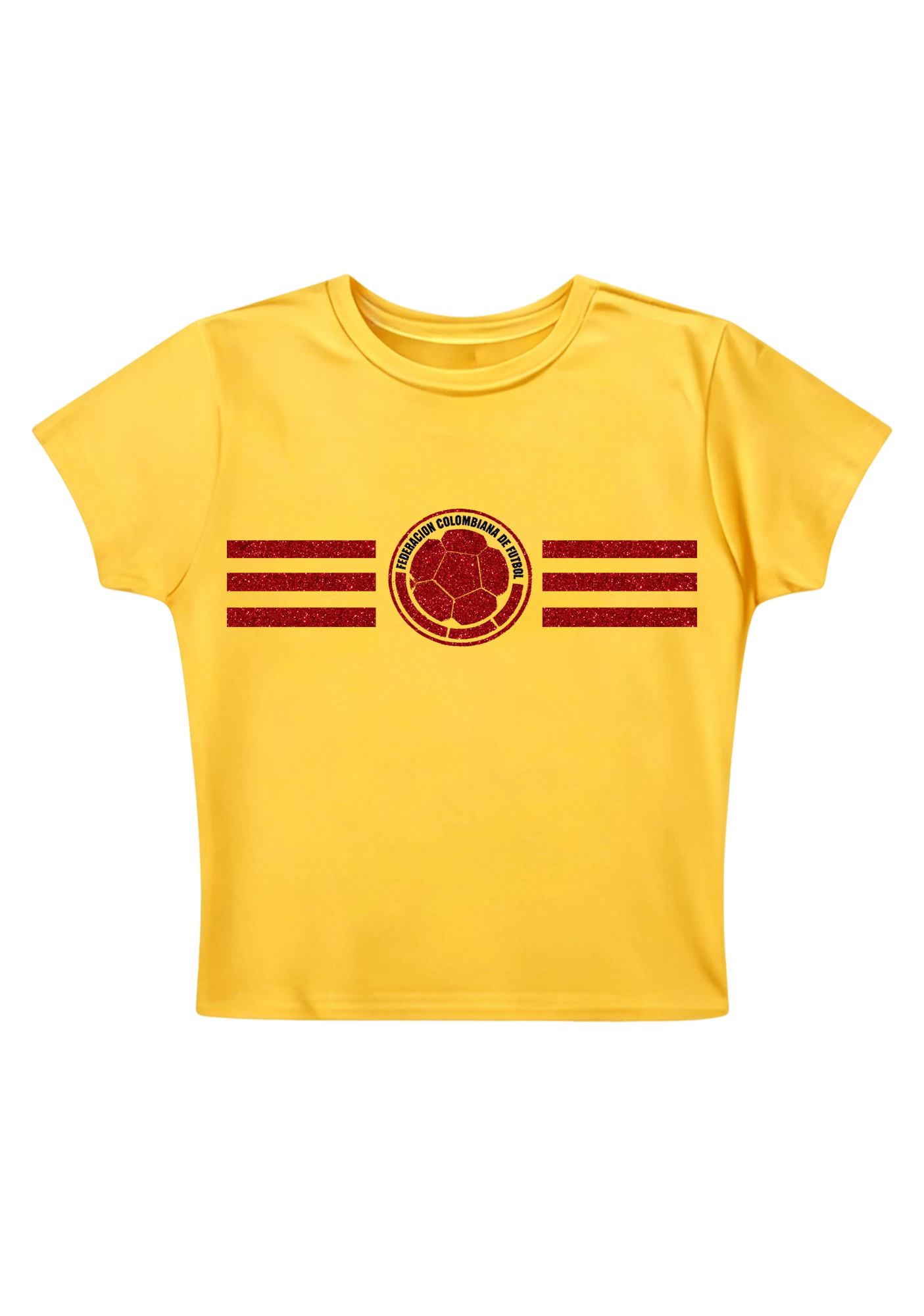 Colombia Football Red Glitter Y2K Baby Tee