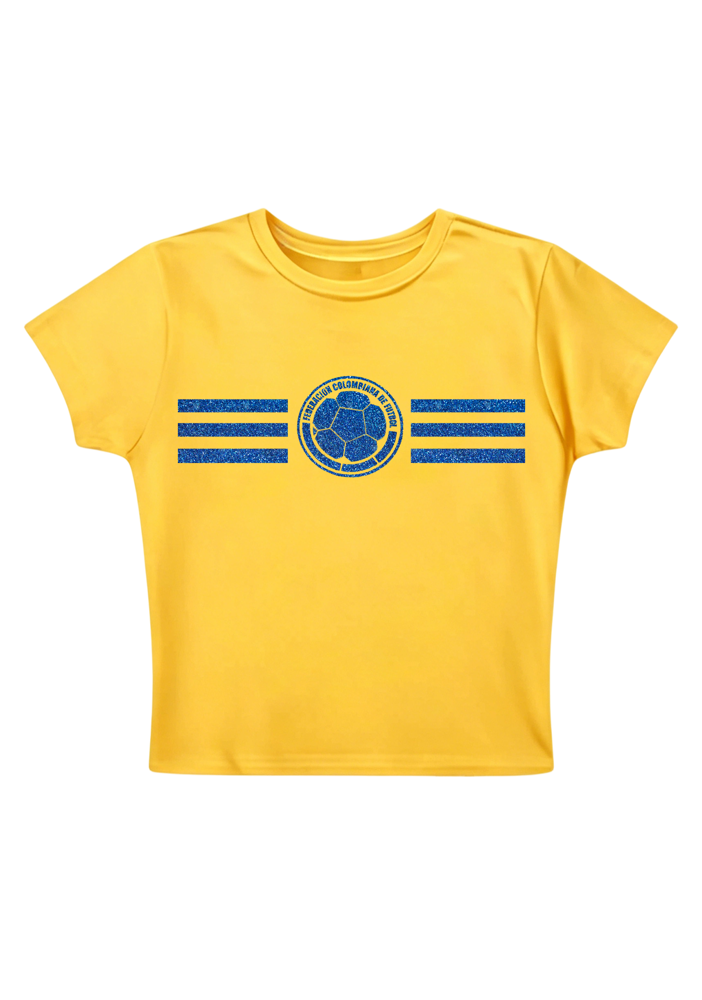 Colombia Football Blue Glitter Y2K Baby Tee