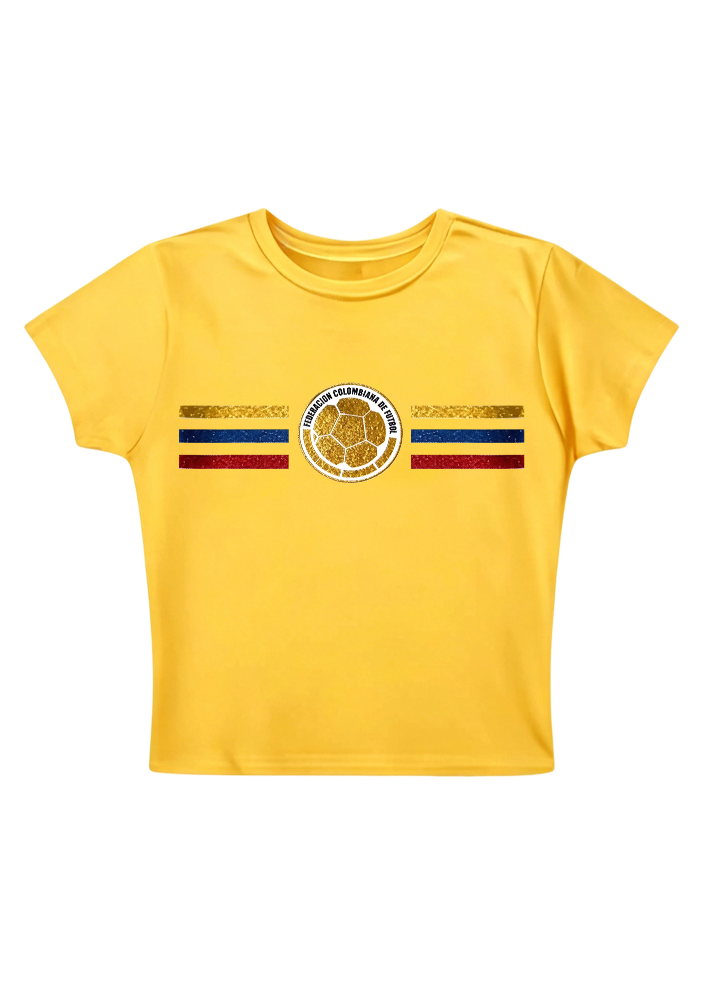Colombia Football Flag Glitter Y2K Baby Tee