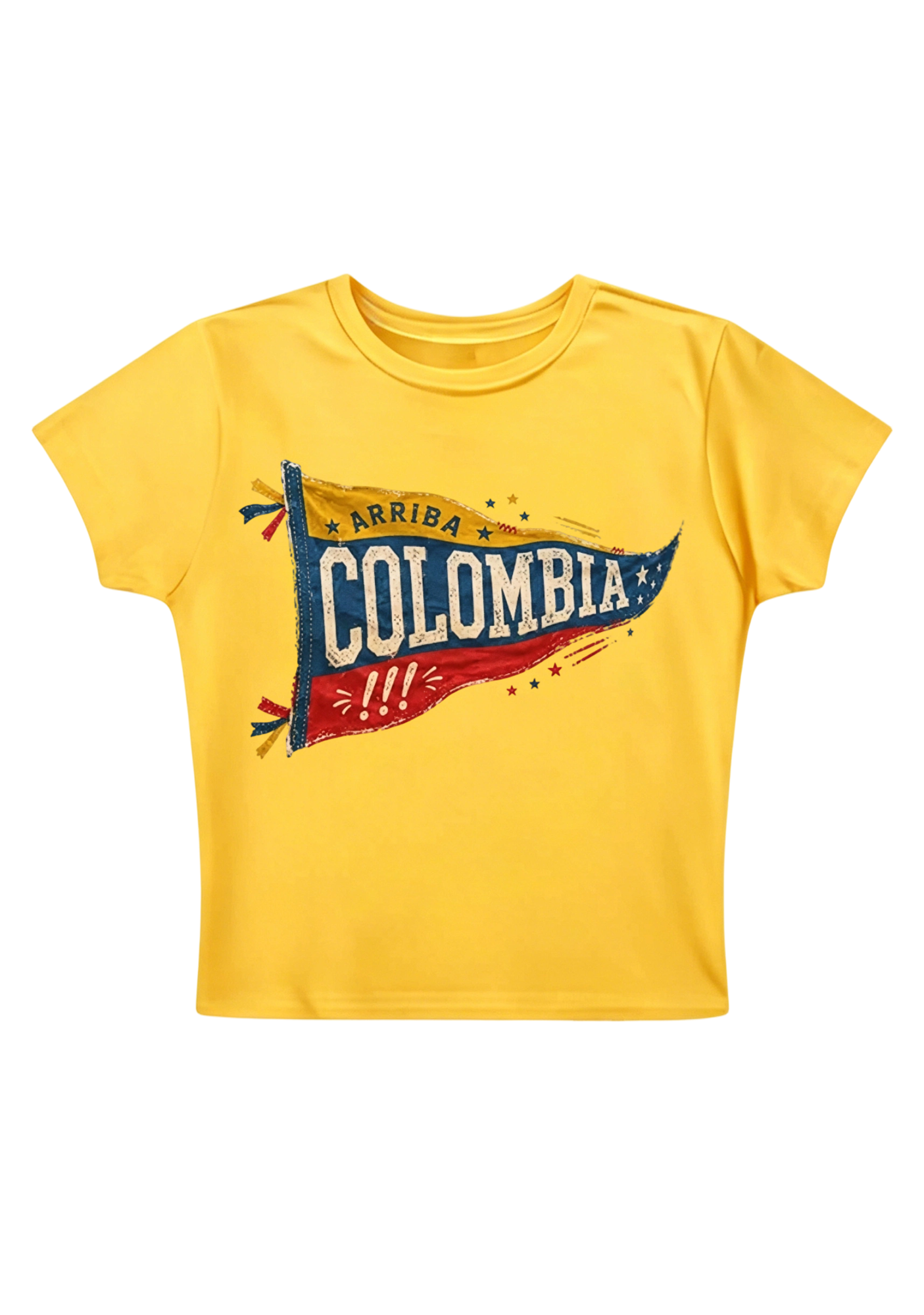 Arriba Colombia Vintage Flag Y2K Baby Tee