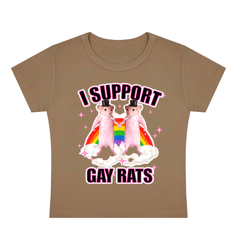 I Support Gay Rats Y2k Baby Tee