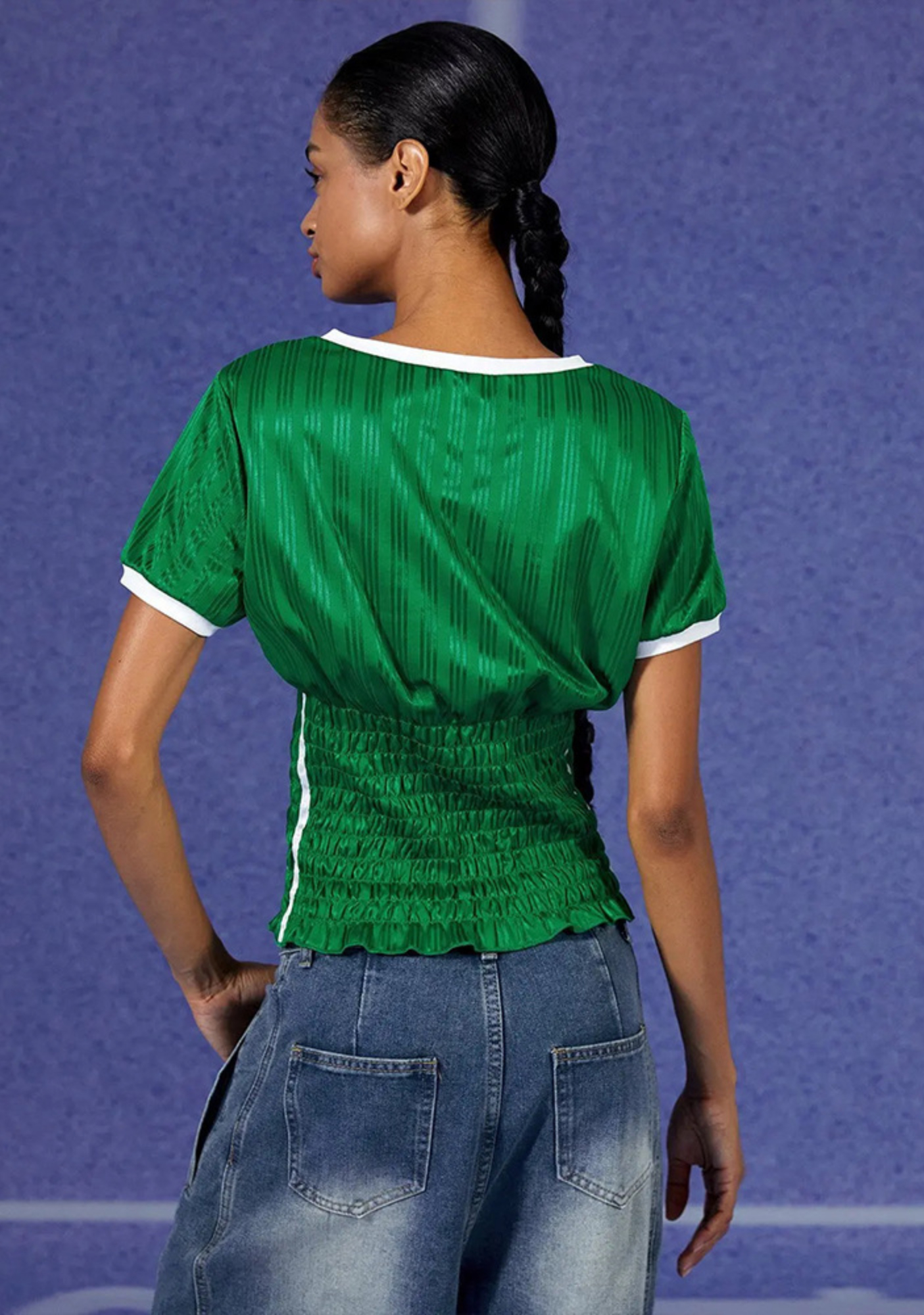 Mexico Flag Cinched Waist Crop Soccer Jersey Top