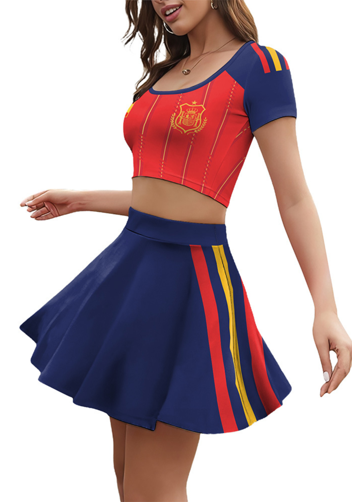 [Copy]Retro Distressed Star Colombia Daisy Cropped Mesh Jersey Shirt