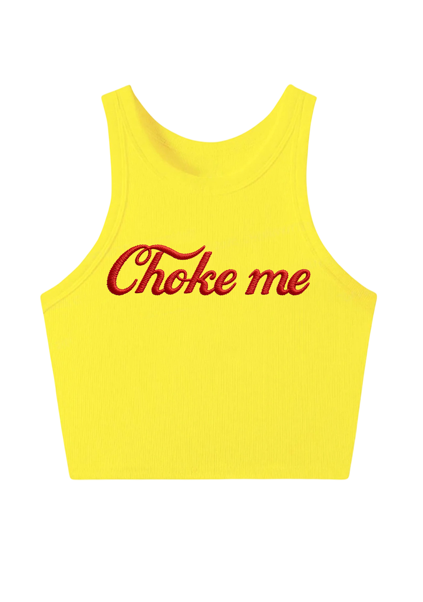 Choke Me Embroidery Y2K Crop Tank Top