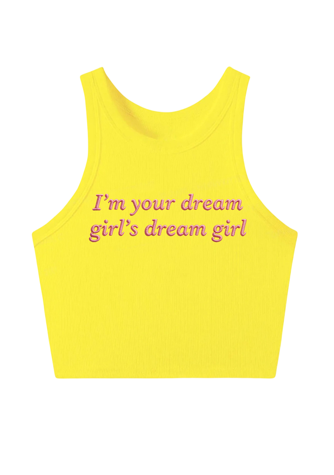 I'm Your Dream Girl's Embroidery Y2K Crop Tank Top