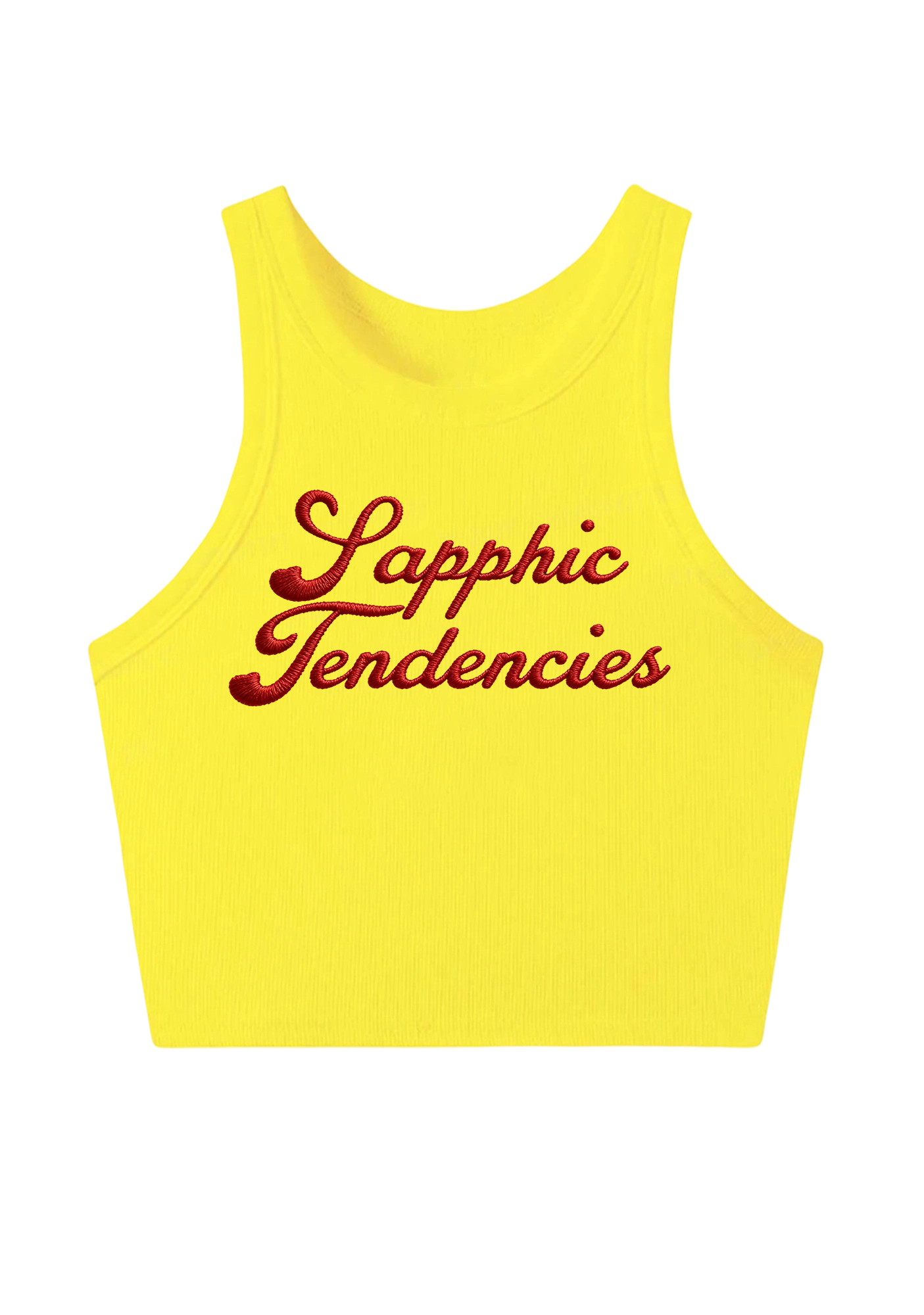 Sapphic Tendencies Embroidery Y2K Crop Tank Top