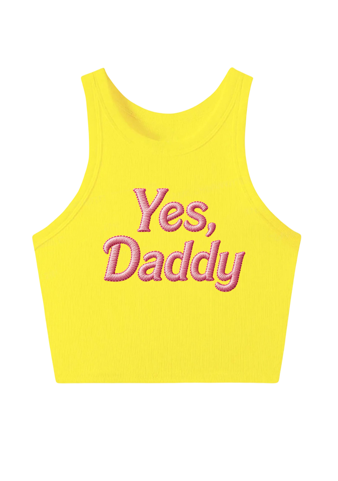  love Hot Dad Embroidery Y2K Crop Tank Top
