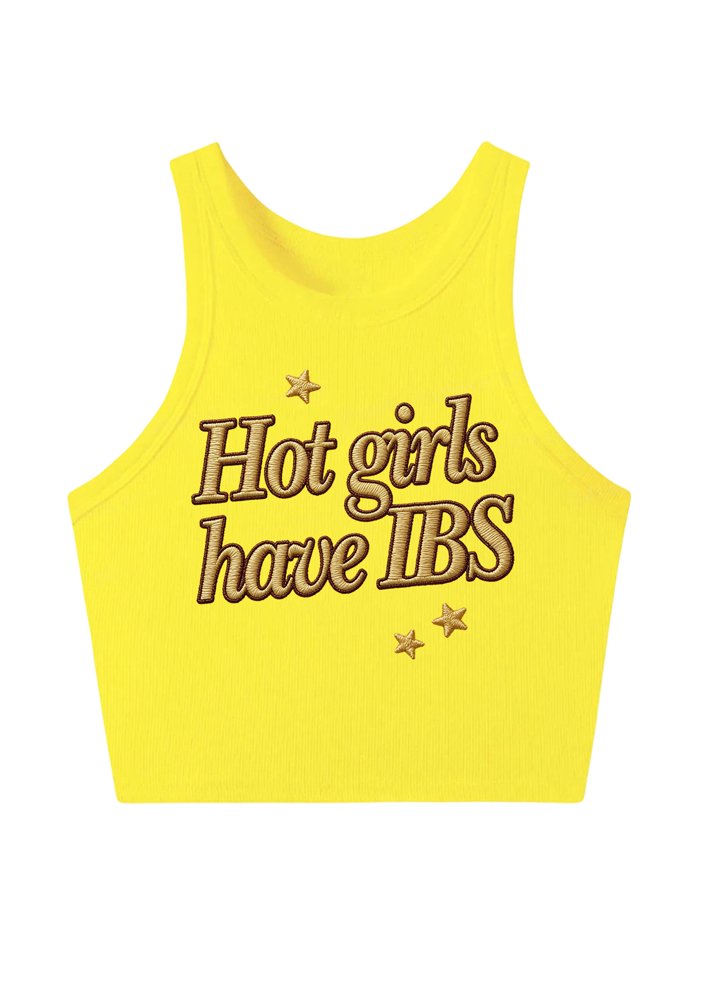 Hot Girls Embroidery Y2K Crop Tank Top