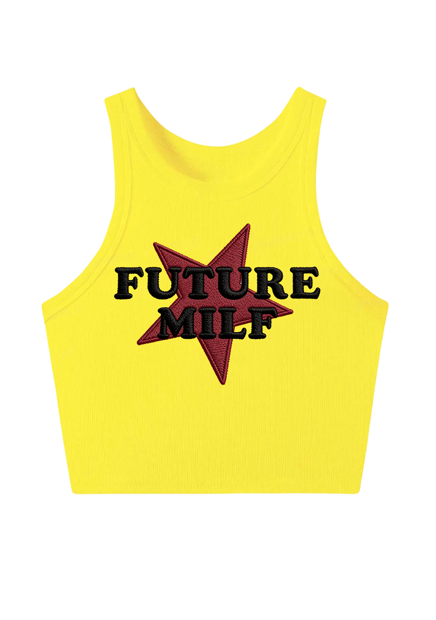 Future Milf Embroidery Y2K Crop Tank Top
