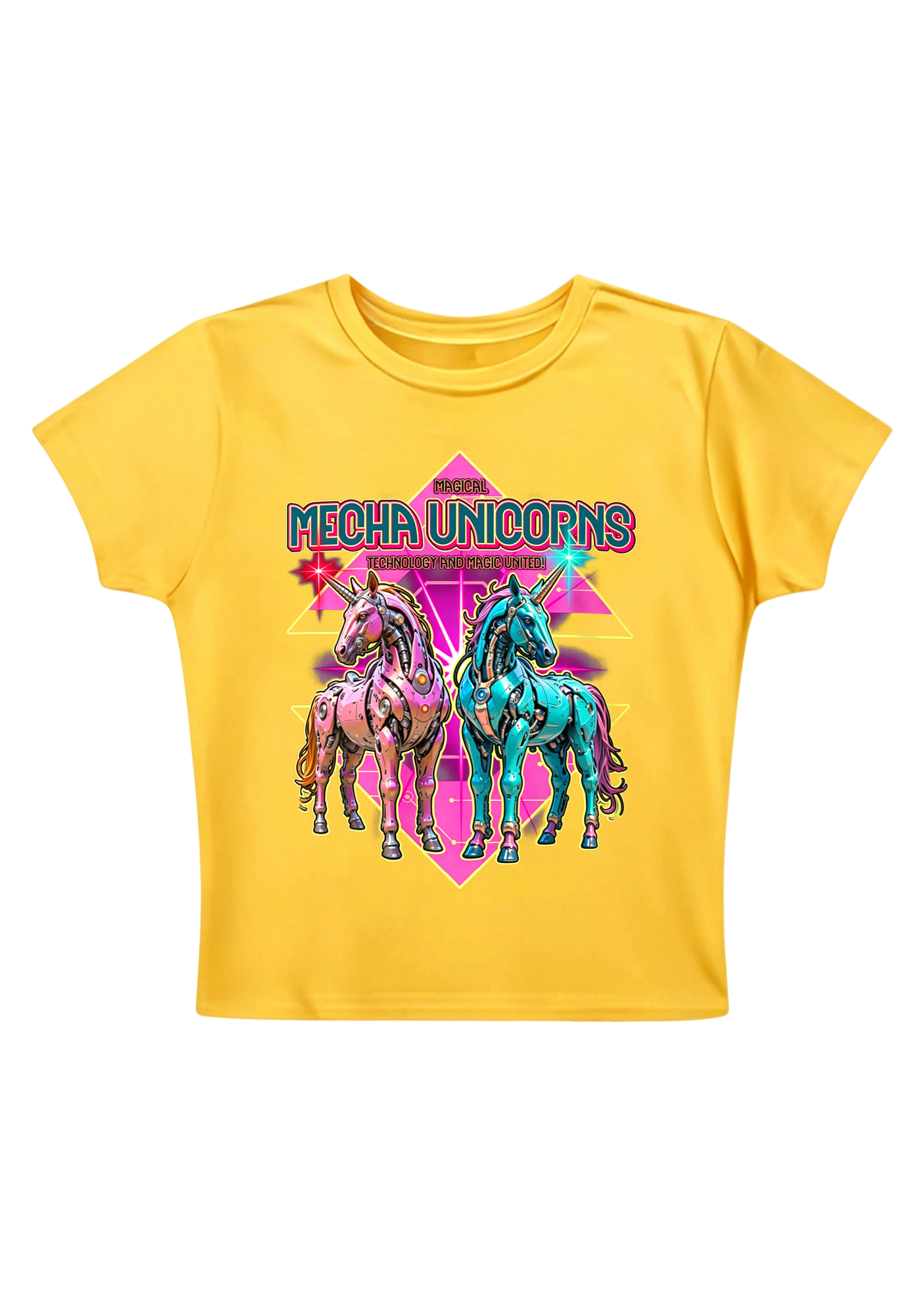 Magical Mecha Unicorns Y2K Baby Tee