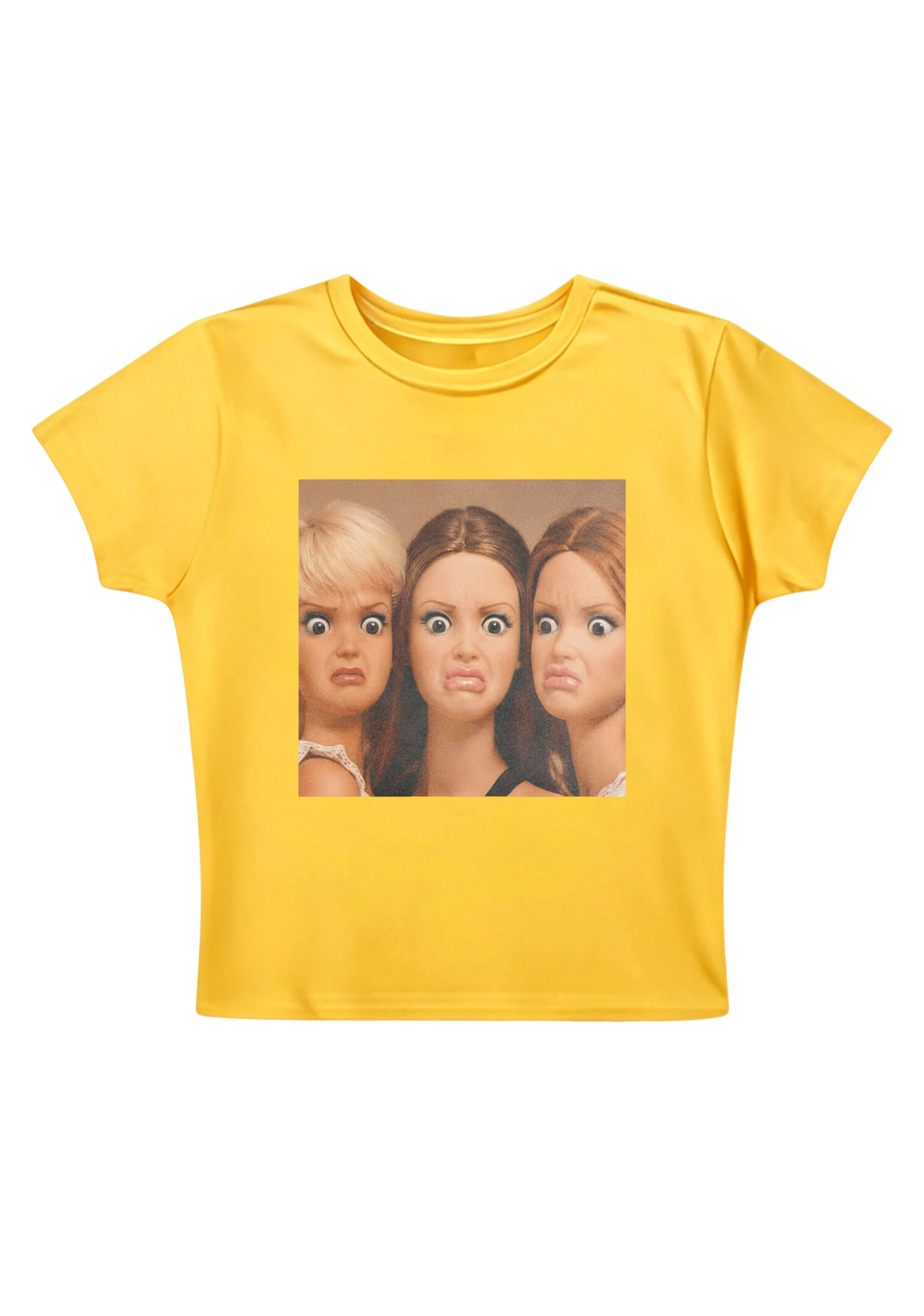 Grumpy Doll Trio Y2K Baby Tee