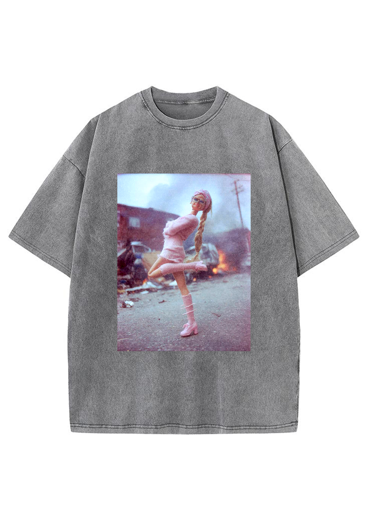 Barbie in the Apocalypse Retro Y2K Washed Tee