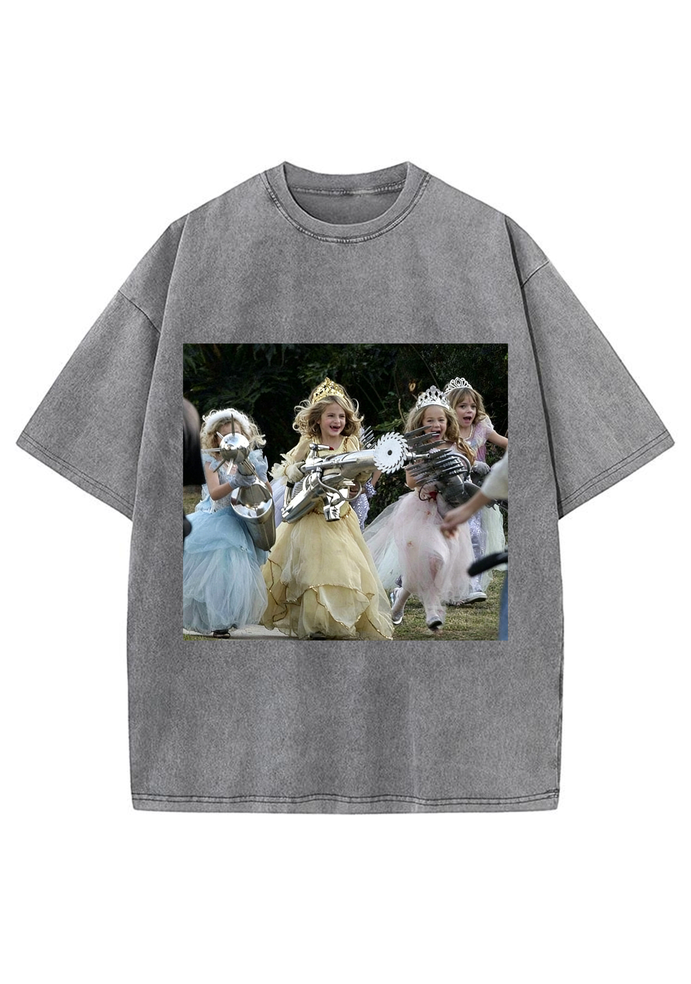 Princess Girls With Giant Weapons Meme Washed Tee