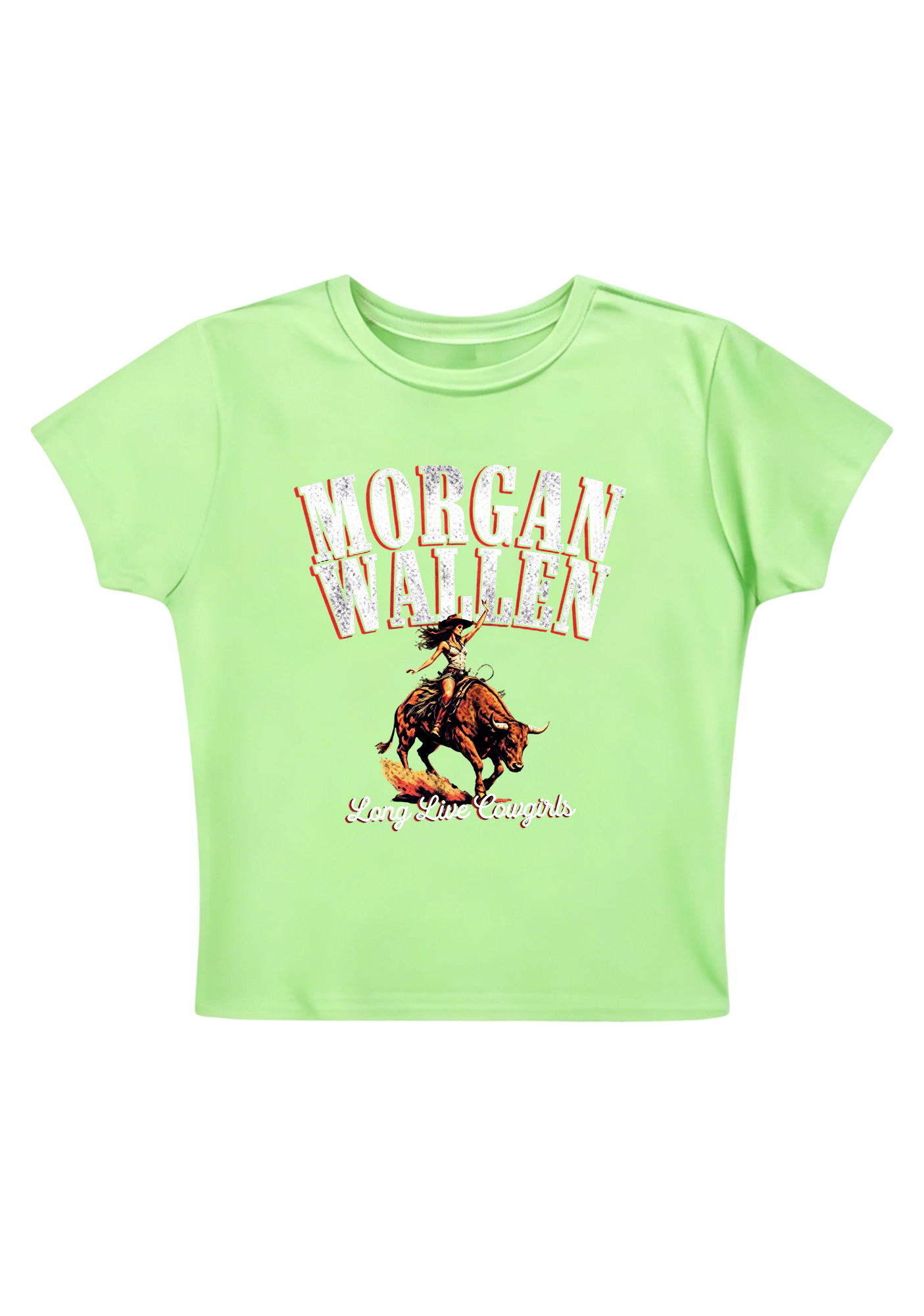 Vintage Morgan Wallen Cowgirl Bull Rider Country Music Y2K Baby Tee