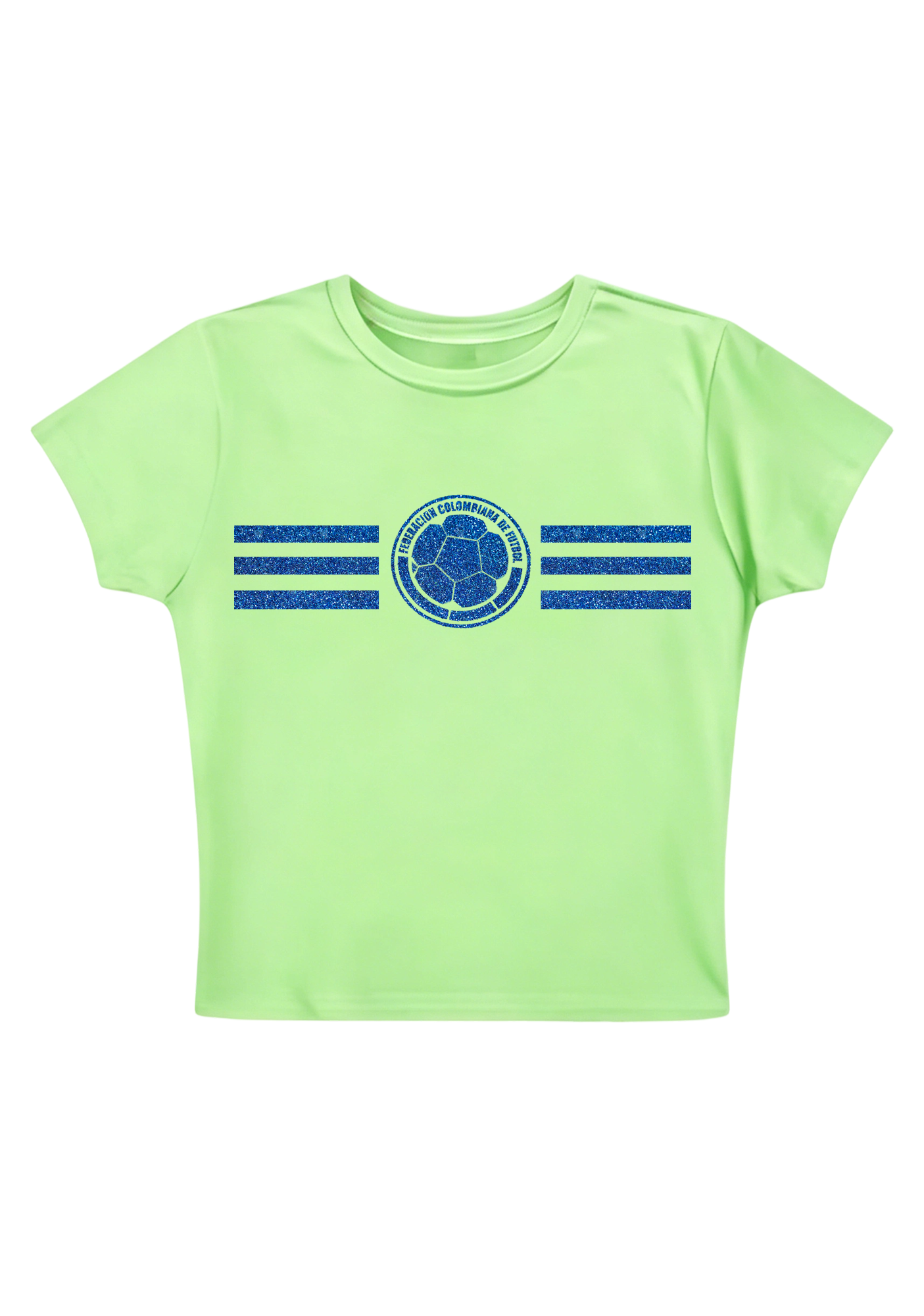 Colombia Football Blue Glitter Y2K Baby Tee