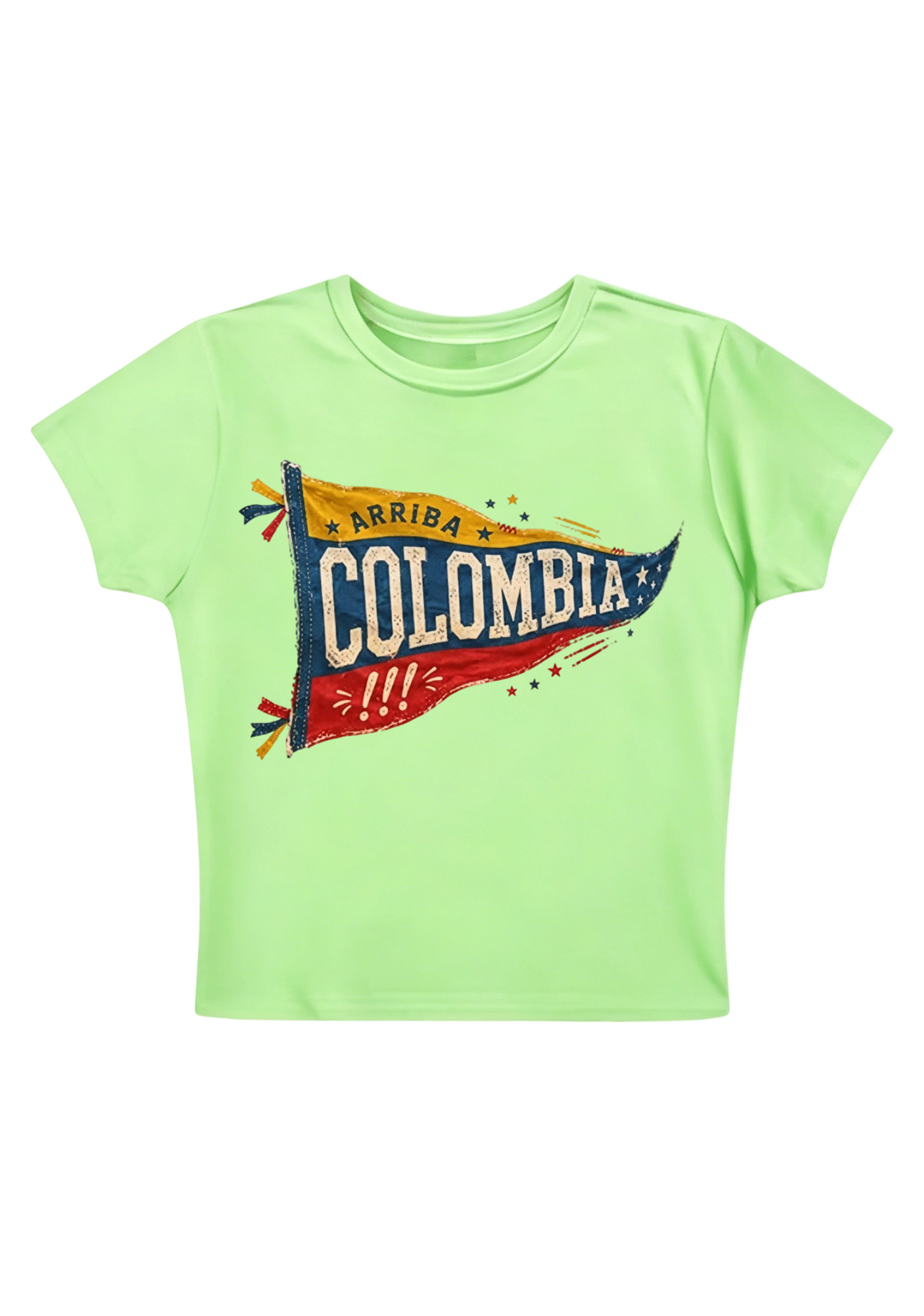 Arriba Colombia Vintage Flag Y2K Baby Tee