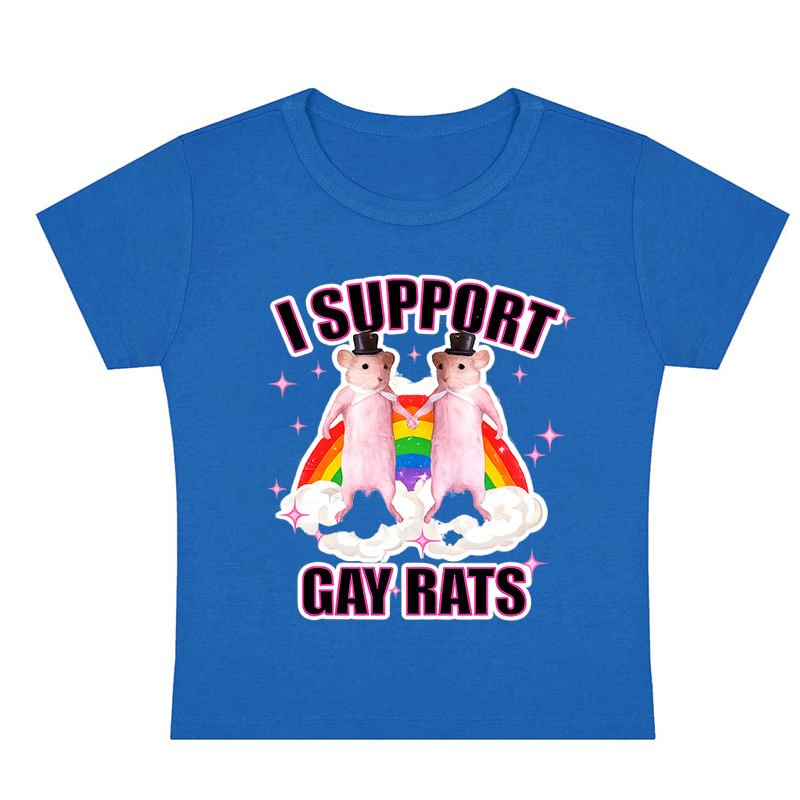 I Support Gay Rats Y2k Baby Tee
