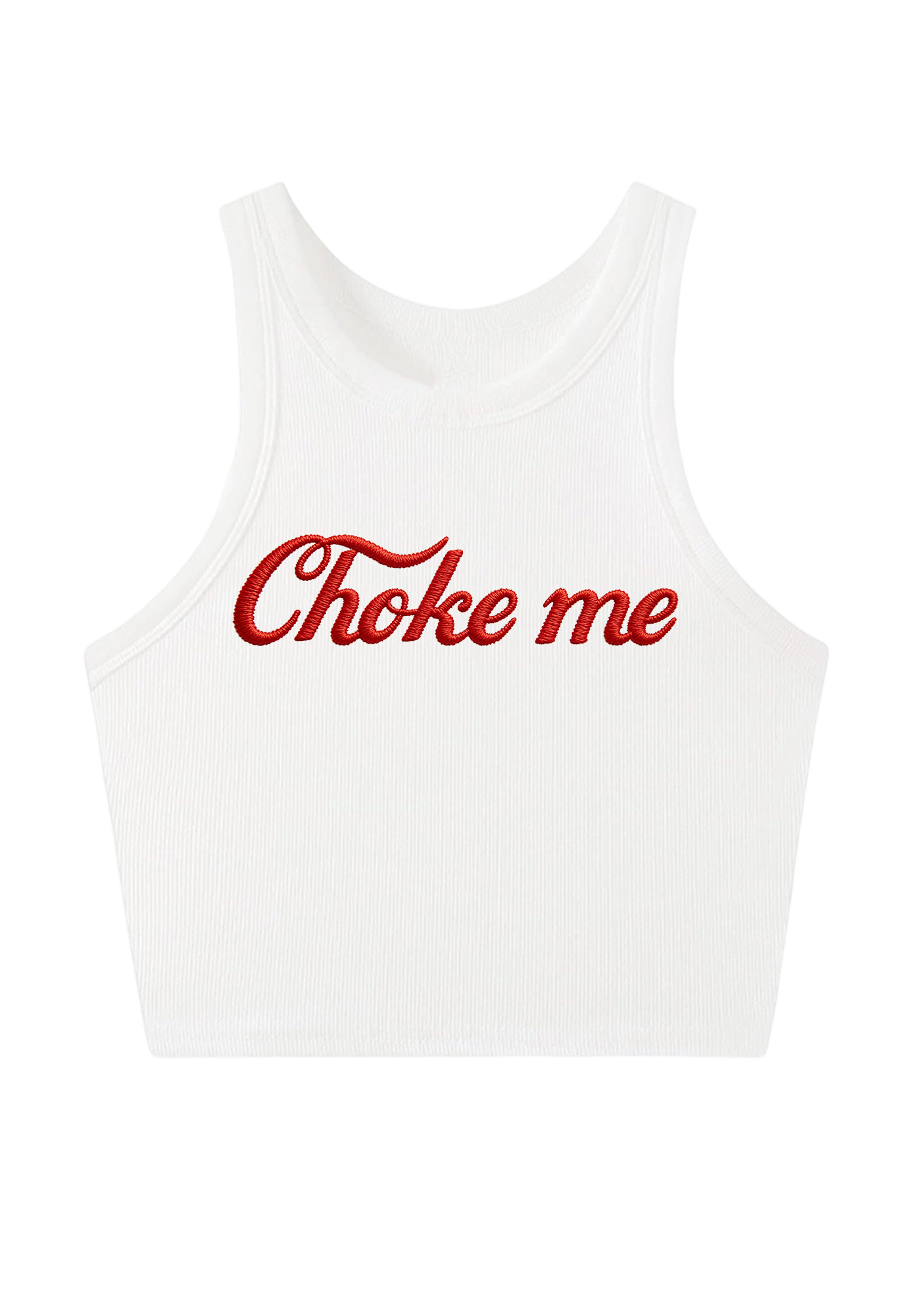 Choke Me Embroidery Y2K Crop Tank Top