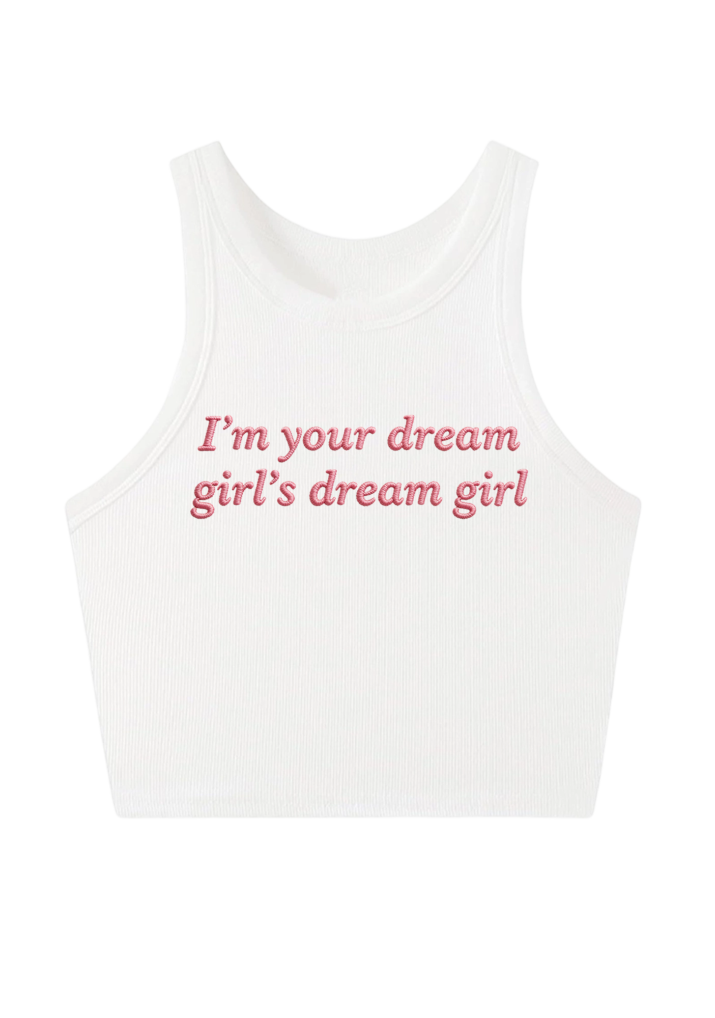 I'm Your Dream Girl's Embroidery Y2K Crop Tank Top
