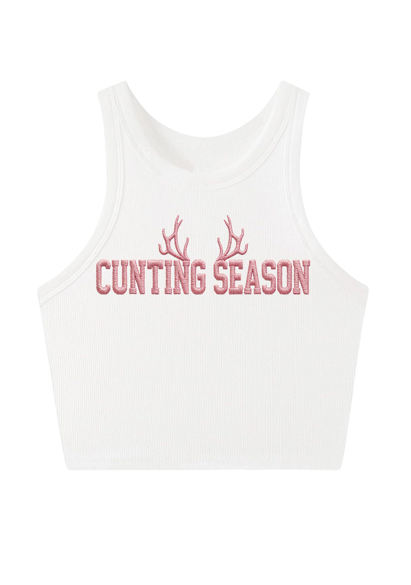 Cunting Season Embroidery Y2K Crop Tank Top
